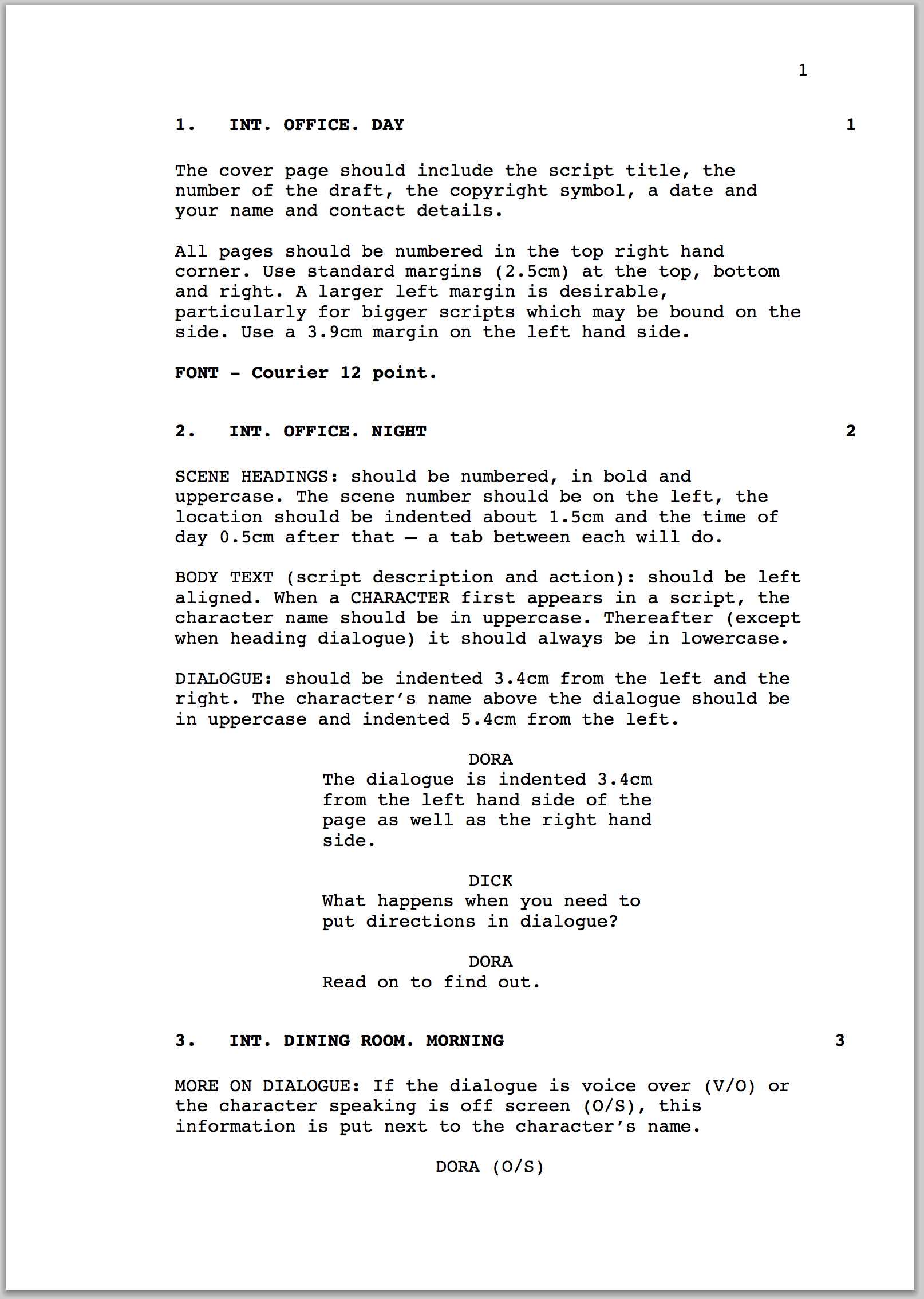 010 Short Film Script Template Formatting Screenplay Format With Regard To Shooting Script Template Word