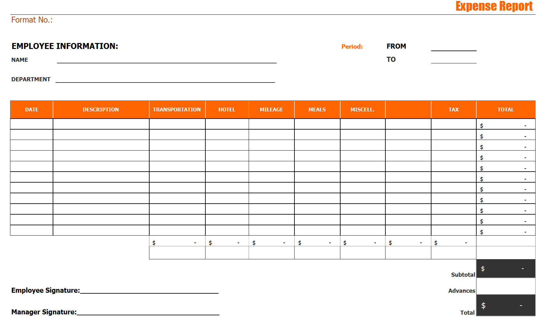 011 Expense Report Template Word Basic Monthly With Blank Within Blank Scheme Of Work Template