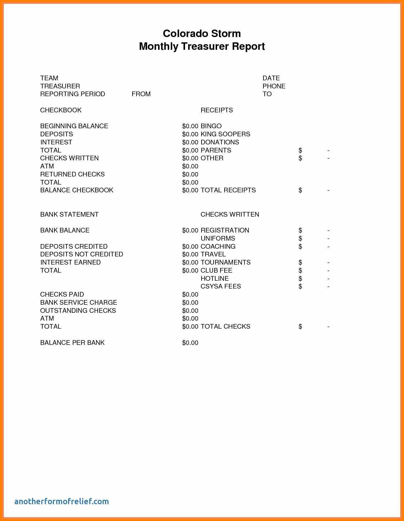 011 Template Ideasreasurer Report Non Profit Donation Unique For Donation Report Template