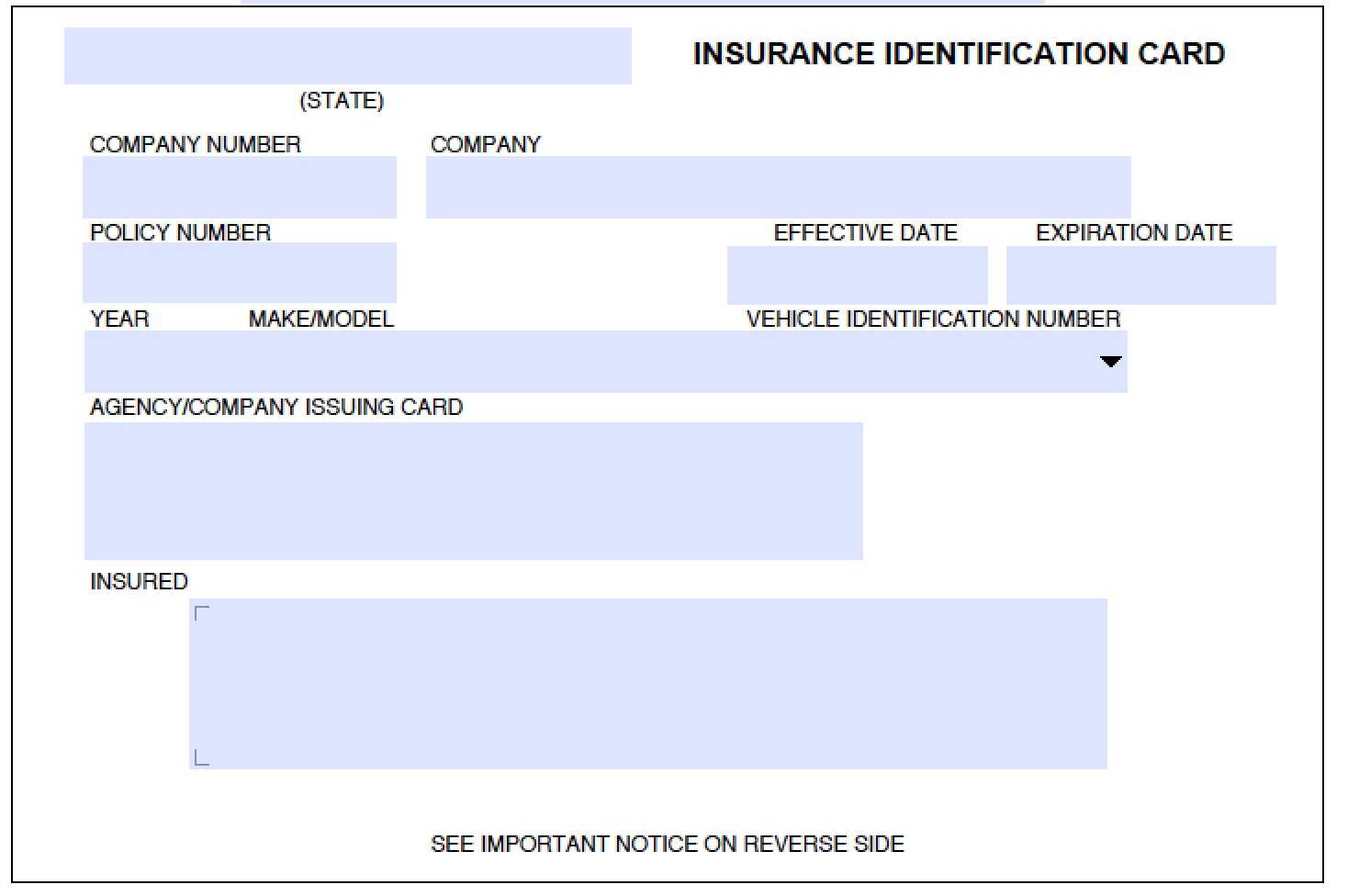 012 Company Car Policy Template Free Auto Insurance Id Card Pertaining To Car Insurance Card Template Free