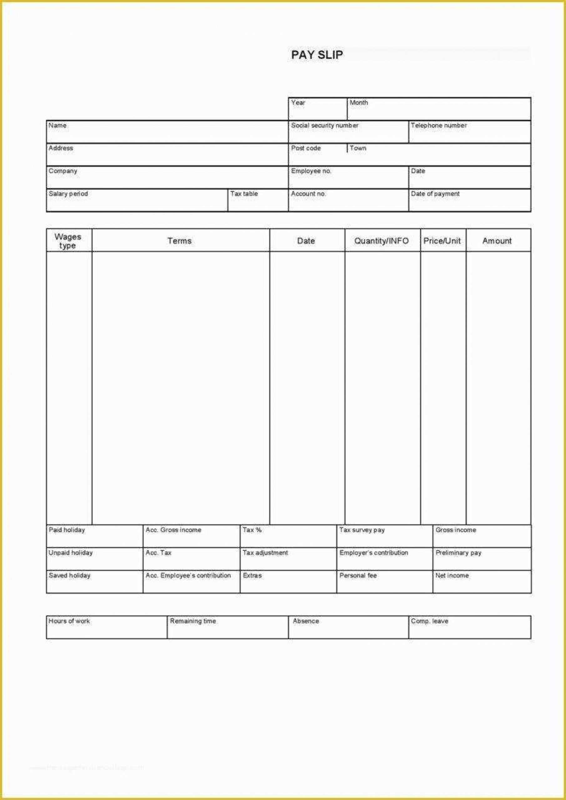 012 Pay Stub Template Word Canadian Printable Free Canada Pertaining To Pay Stub Template Word Document