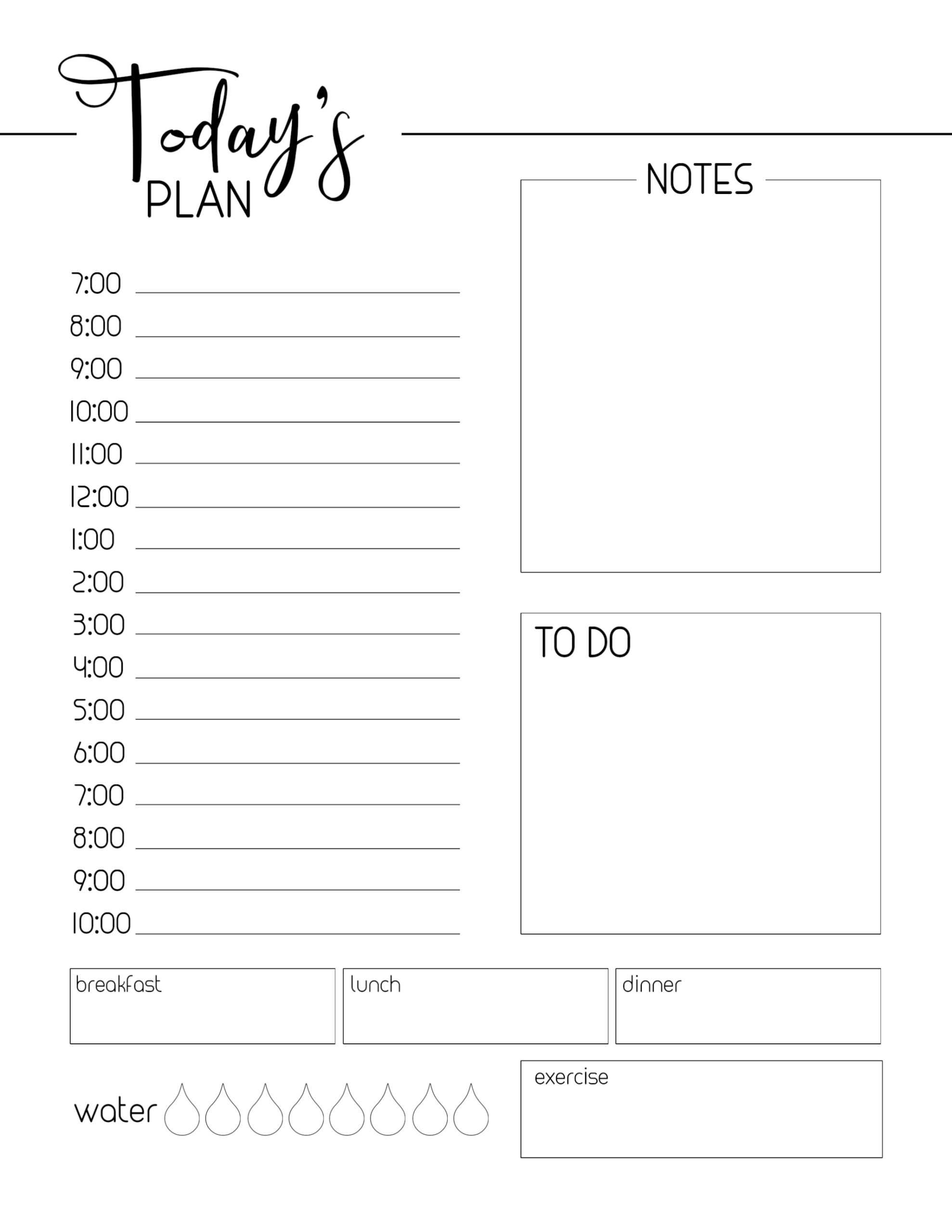 012 Printable Daily Schedule Template Planner Fantastic Regarding Printable Blank Daily Schedule Template