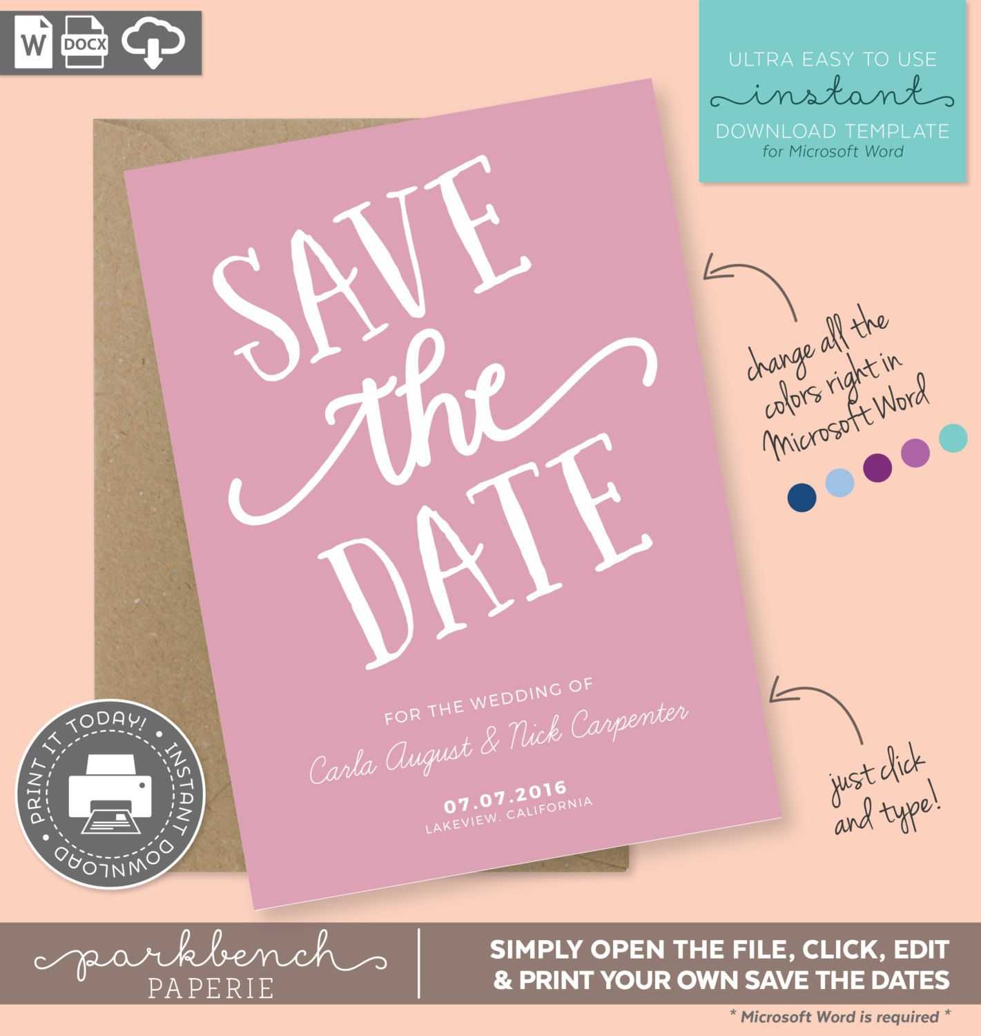 012 Save The Date Template Word Ideas Remarkable Birthday For Save The Date Templates Word