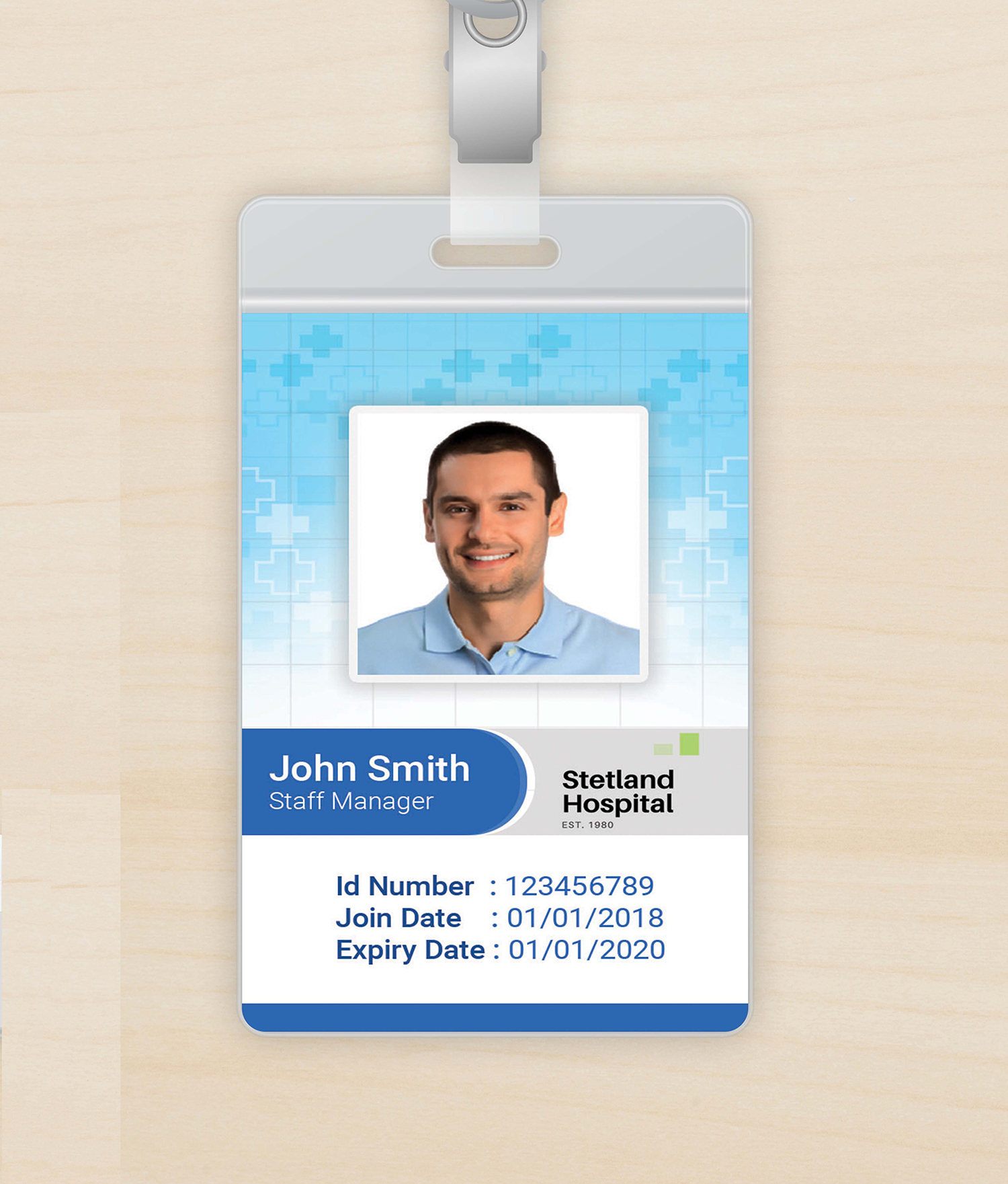 012 Template Ideas Free Id Badge Mockup Vertical Employee With Regard To Employee Card Template Word