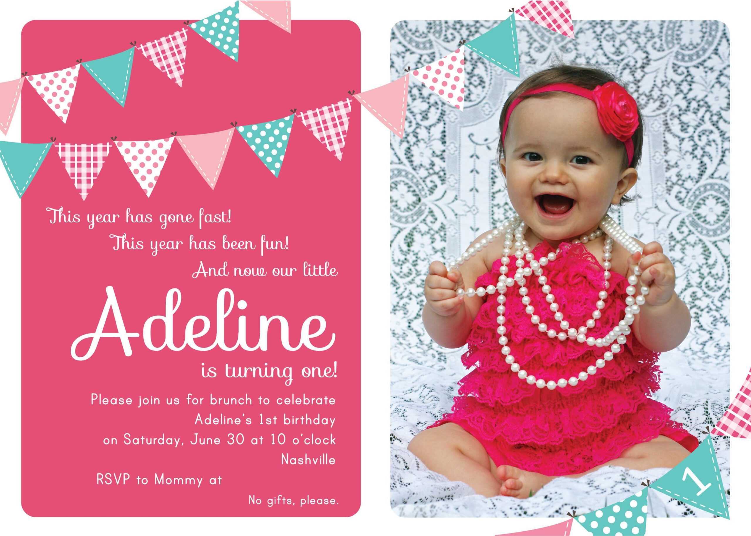 013 Birthday Invitation Card Sample Wording Template Ideas With Regard To First Birthday Invitation Card Template