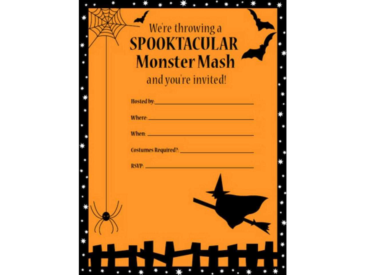 013 Free Blank Halloween Invitation Templates For Word With Free Halloween Templates For Word