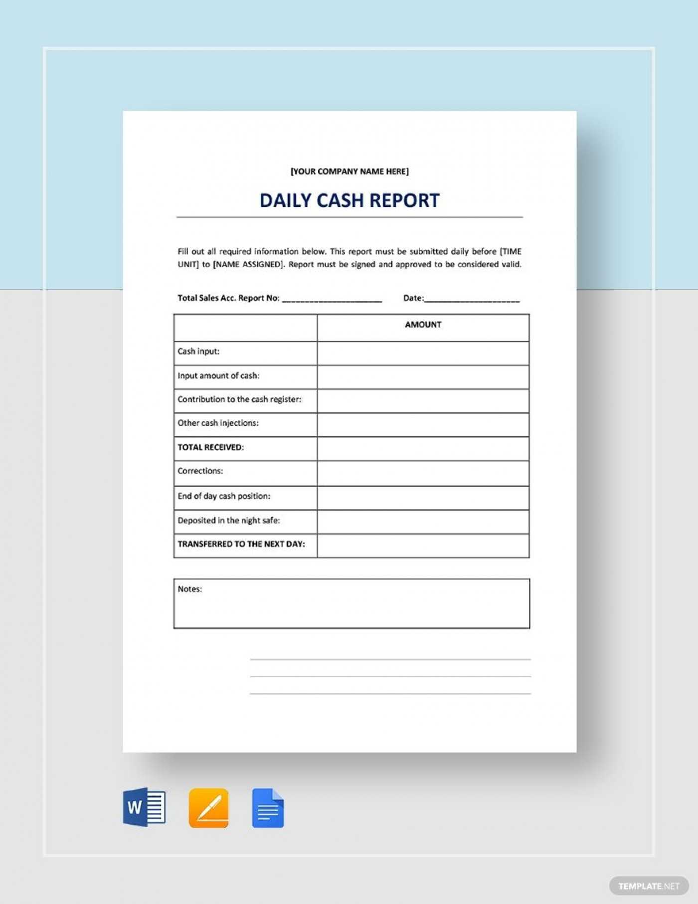 013 Microsoft Word Report Templates Template Striking Ideas Pertaining To End Of Day Cash Register Report Template