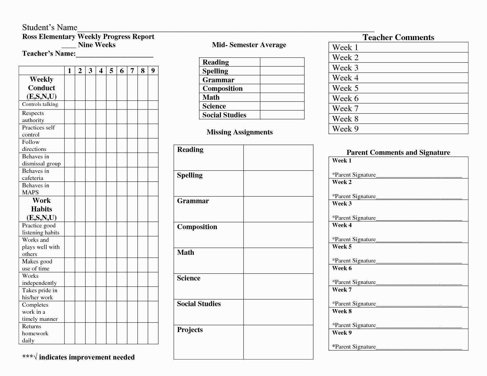 014 Free Printable Homeschool Report Card Template Best Pertaining To Homeschool Report Card Template