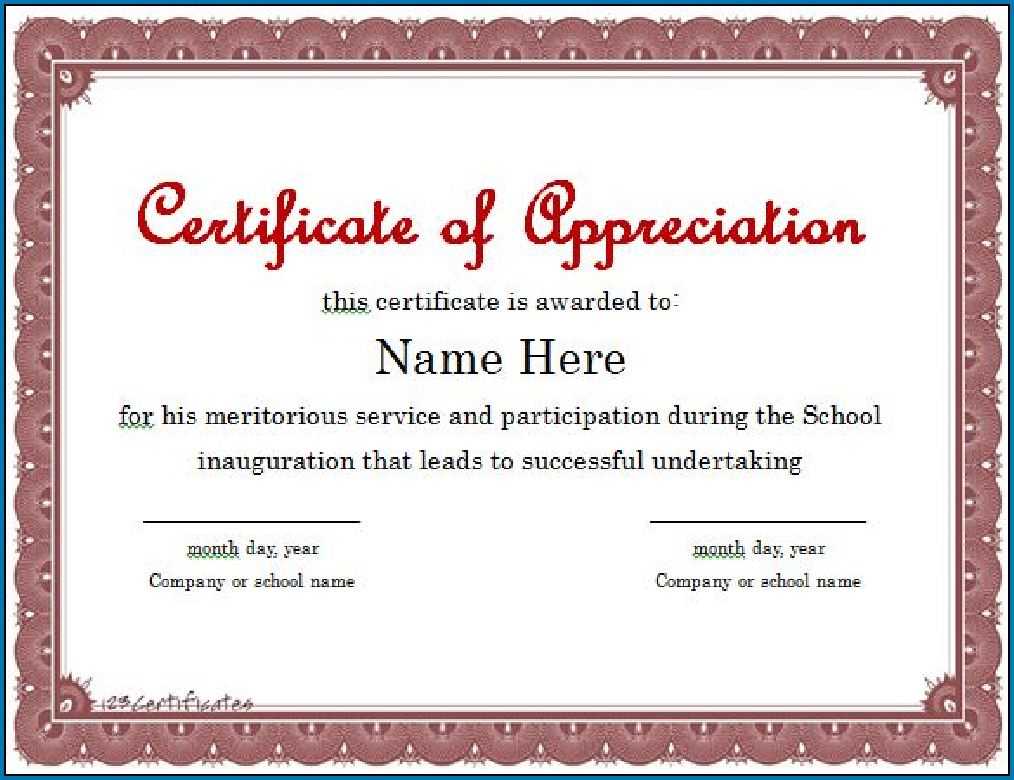 016 Editable Certificate Of Appreciation Template Printable With Teacher Of The Month Certificate Template