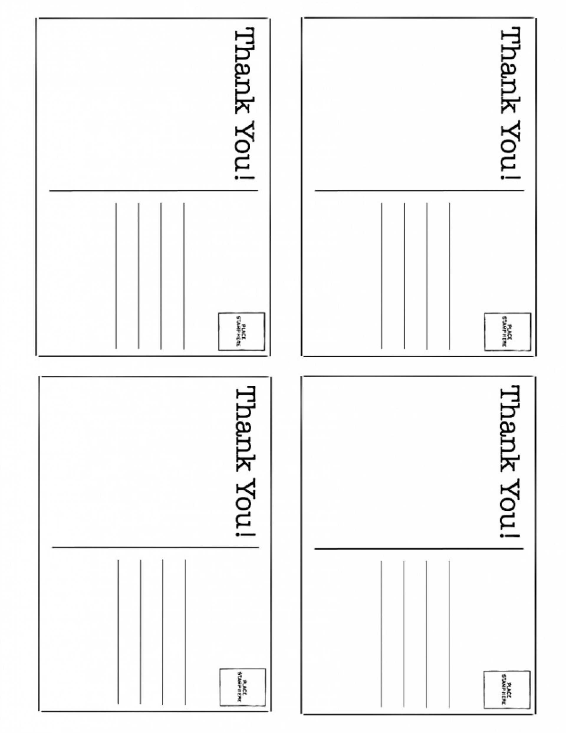 016 Quarter Fold Card Template Word Ideas Thank You Postcard Throughout Quarter Fold Card Template