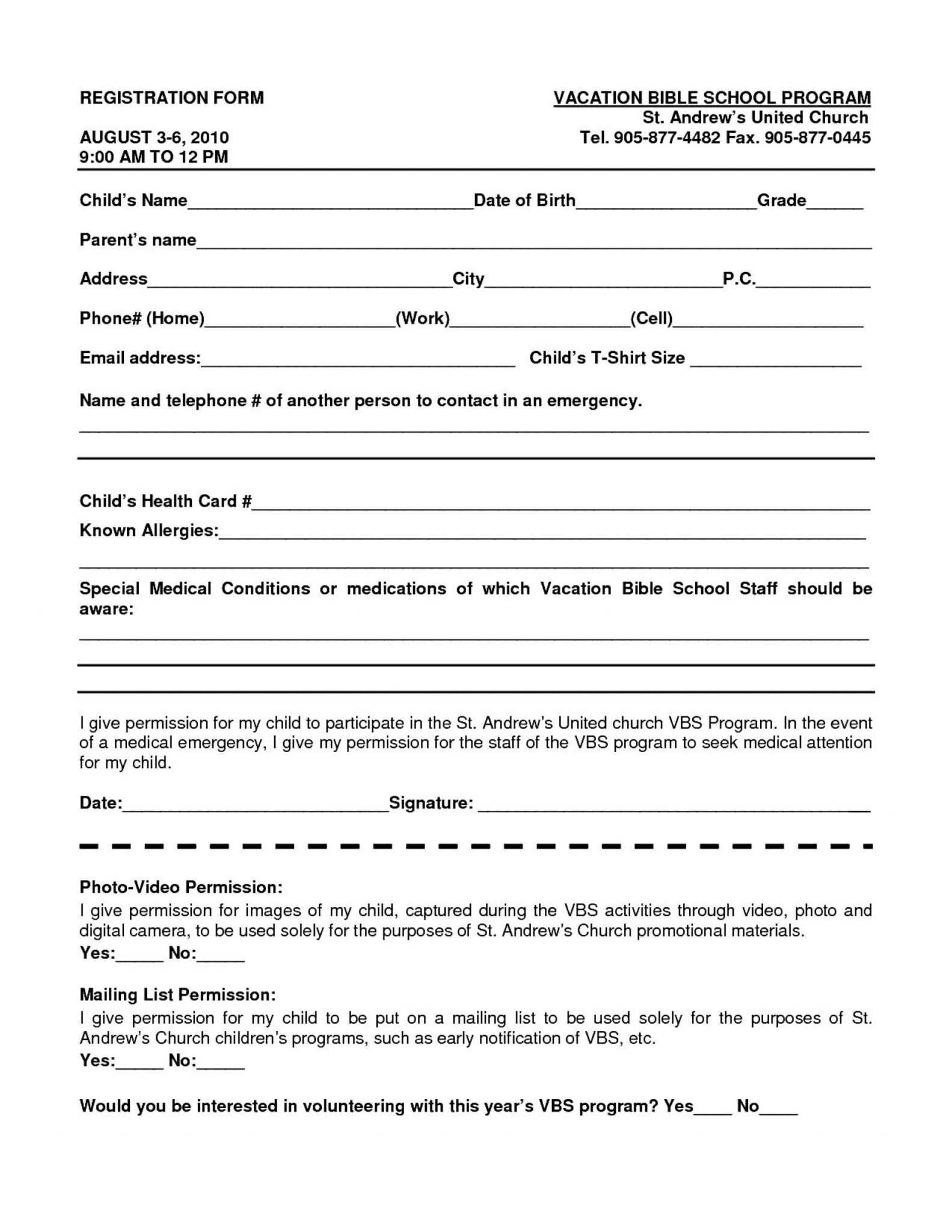 School Registration Form Template Word – Professional Template