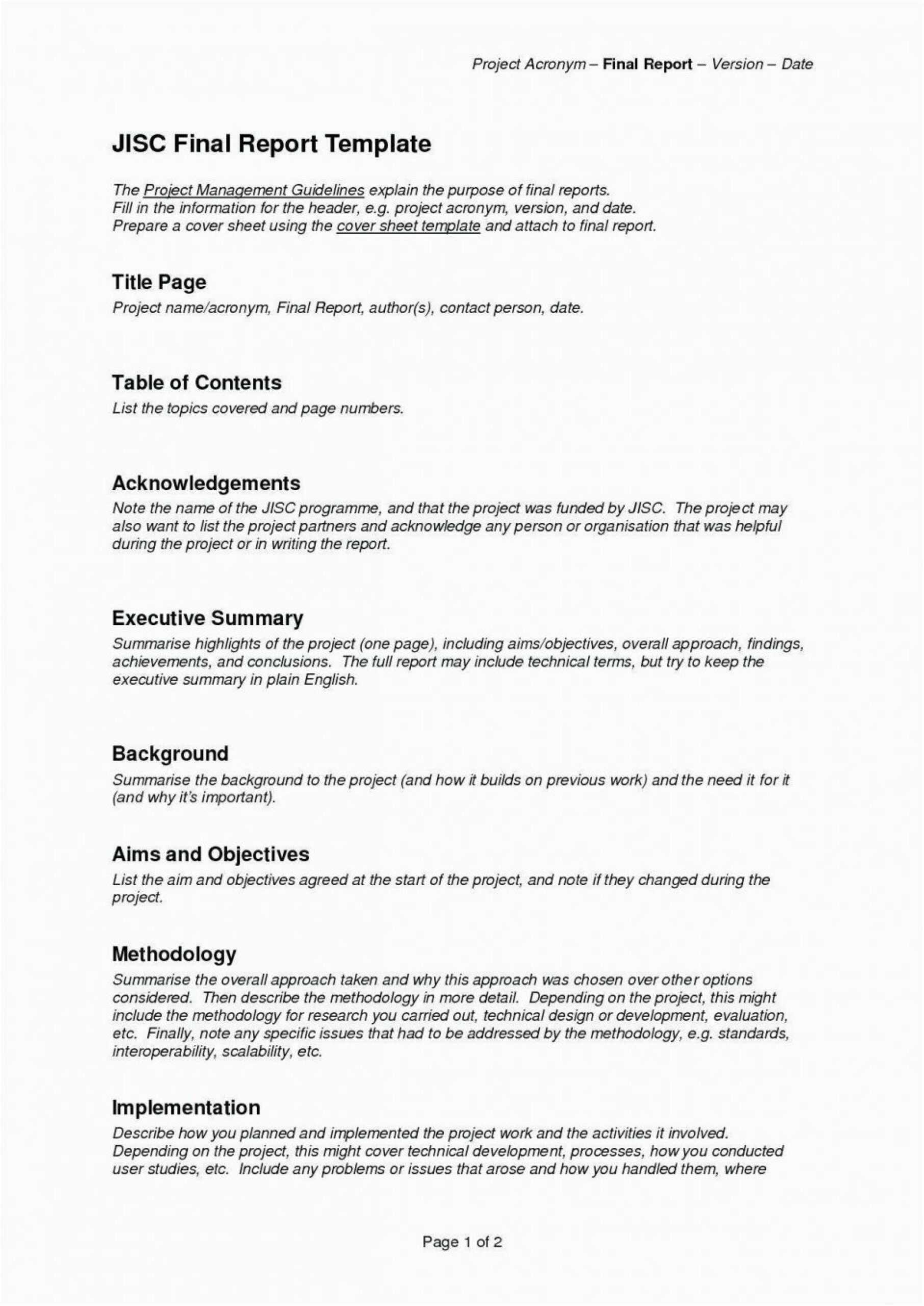 017 Execagesumreport Project Management Executive Summary With Evaluation Summary Report Template