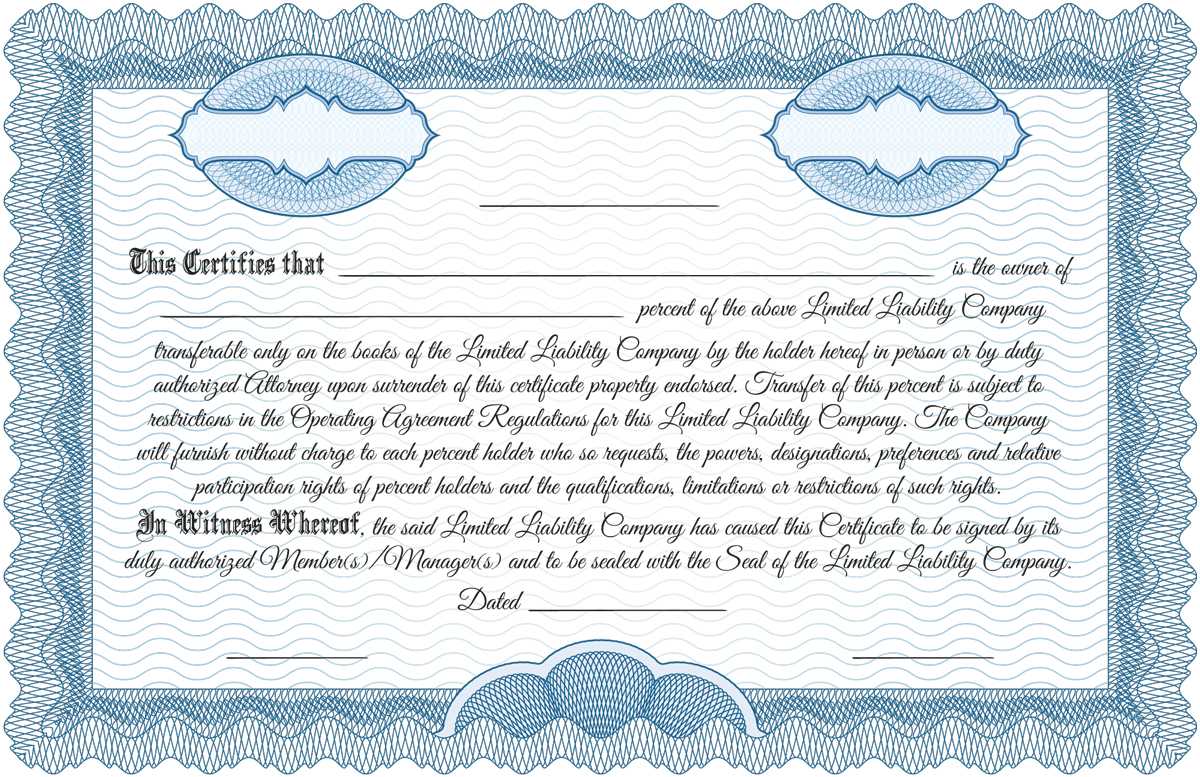 017 Llc Klasickc3A1 Membership Certificate Template Inside Llc Membership Certificate Template