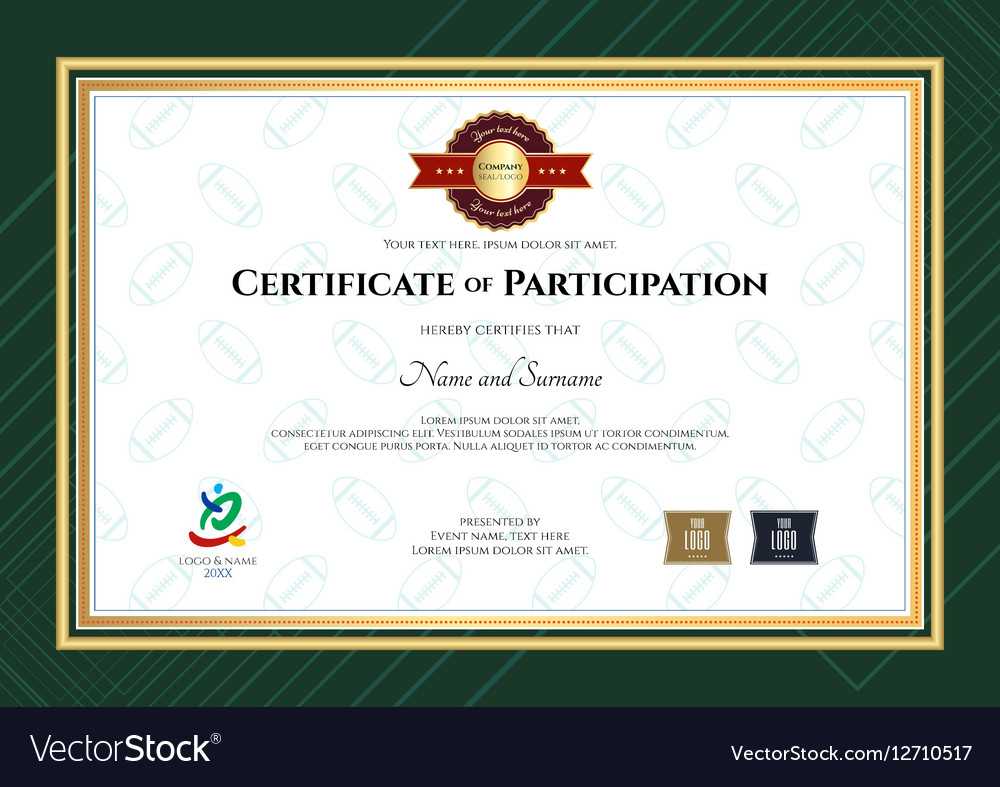 017 Template Ideas Certificate Of Participation In Sport The With Sample Certificate Of Participation Template