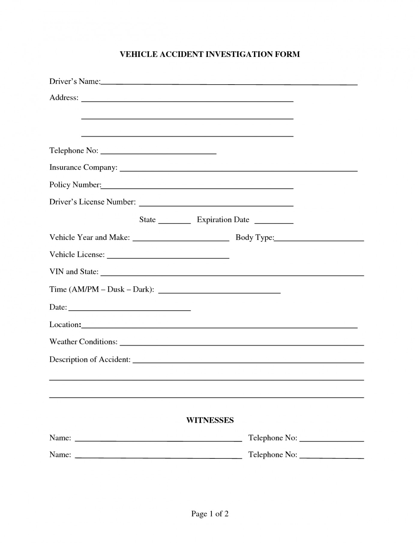 018 Incident Report Form Template Word Uk With Regard To Insurance Incident Report Template
