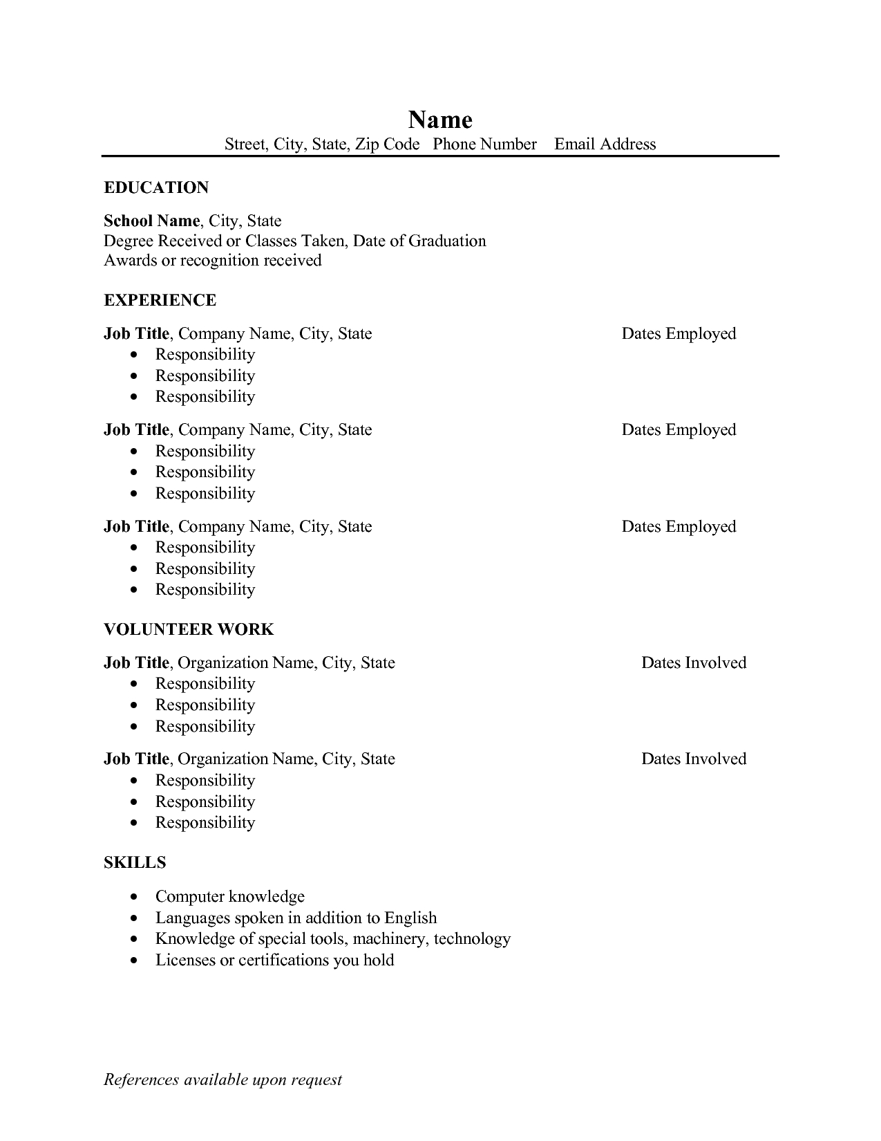 018 Resume Template Pdf Fill In Examples Of Fearsome Ideas Within Free Blank Cv Template Download