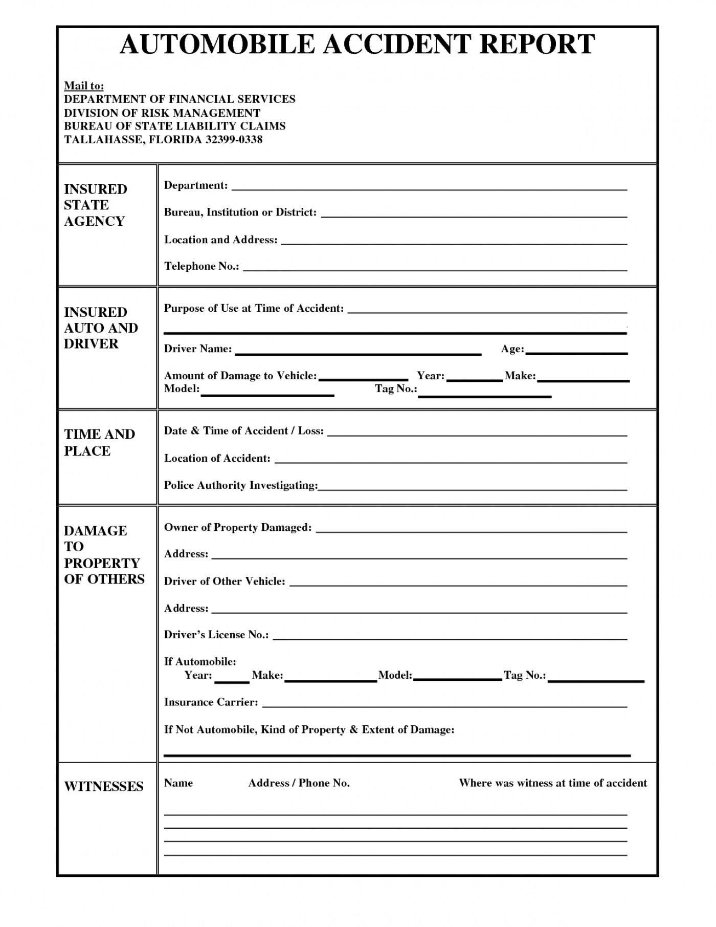 019 Accident Reporting Form Template Sample Report Templates Within Vehicle Accident Report Form Template