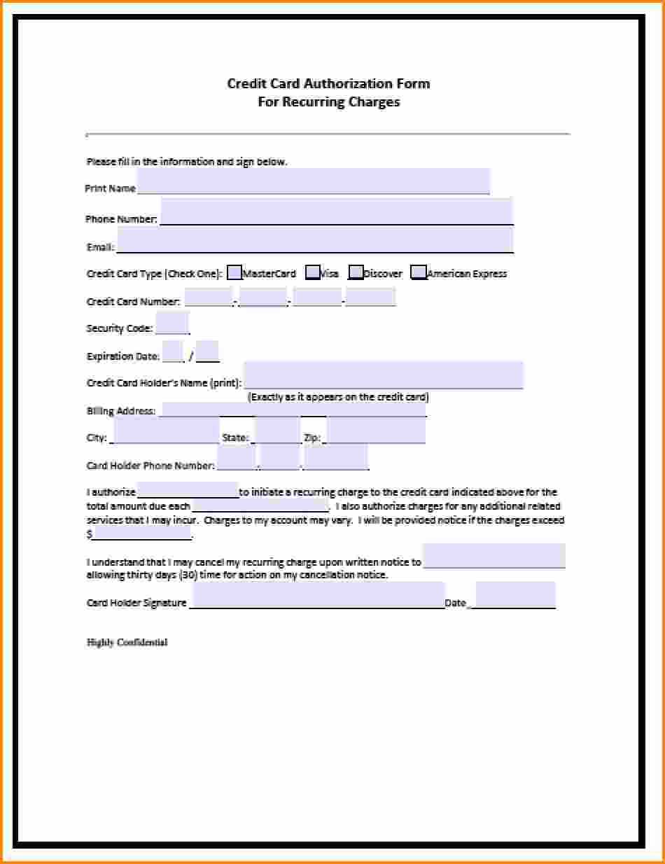 019 Credit Card Authorization Template Pdf Form Staggering Throughout Credit Card Payment Form Template Pdf