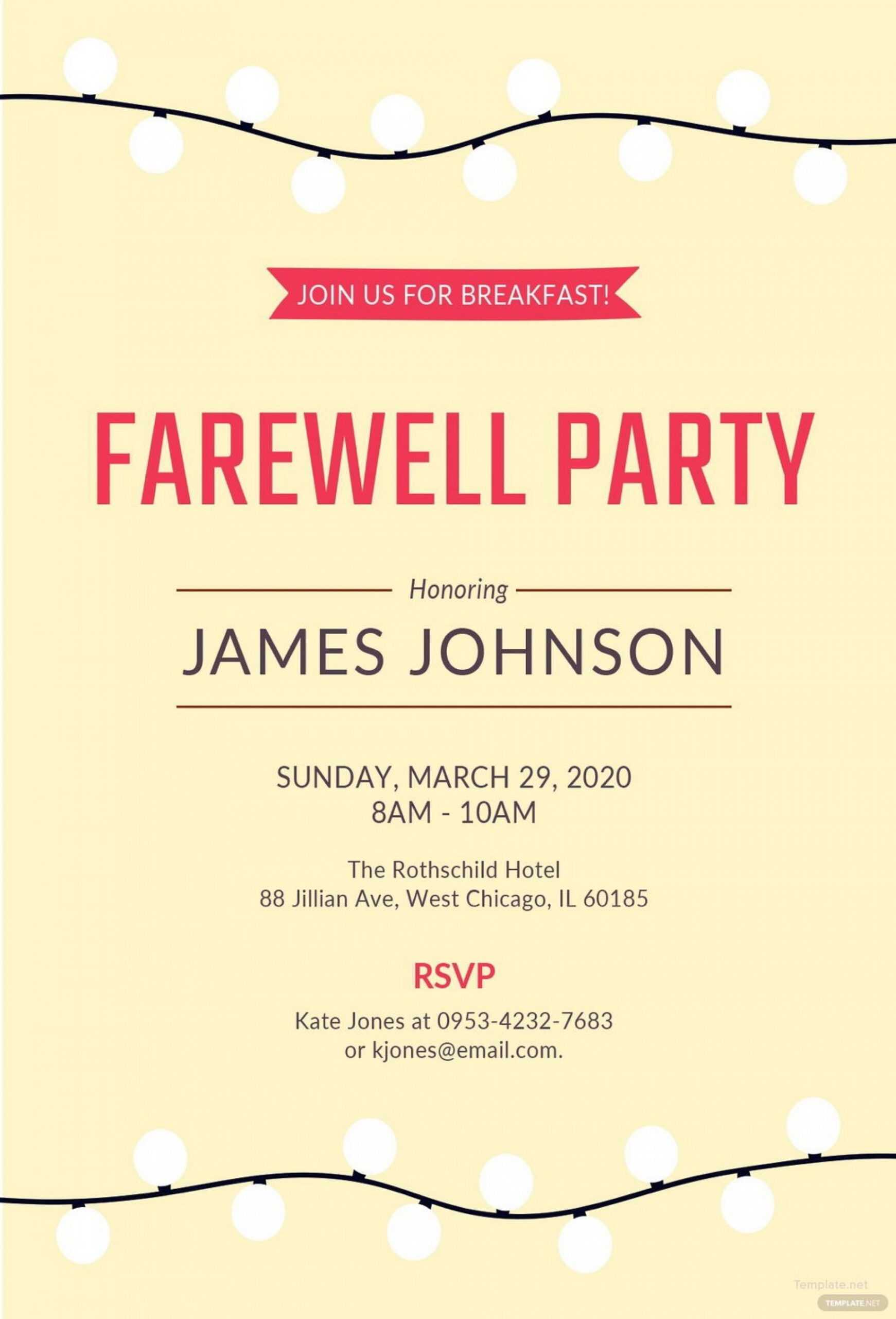 019 Farewell Invitation Cards Invitations Free Printable L Pertaining To Farewell Invitation Card Template