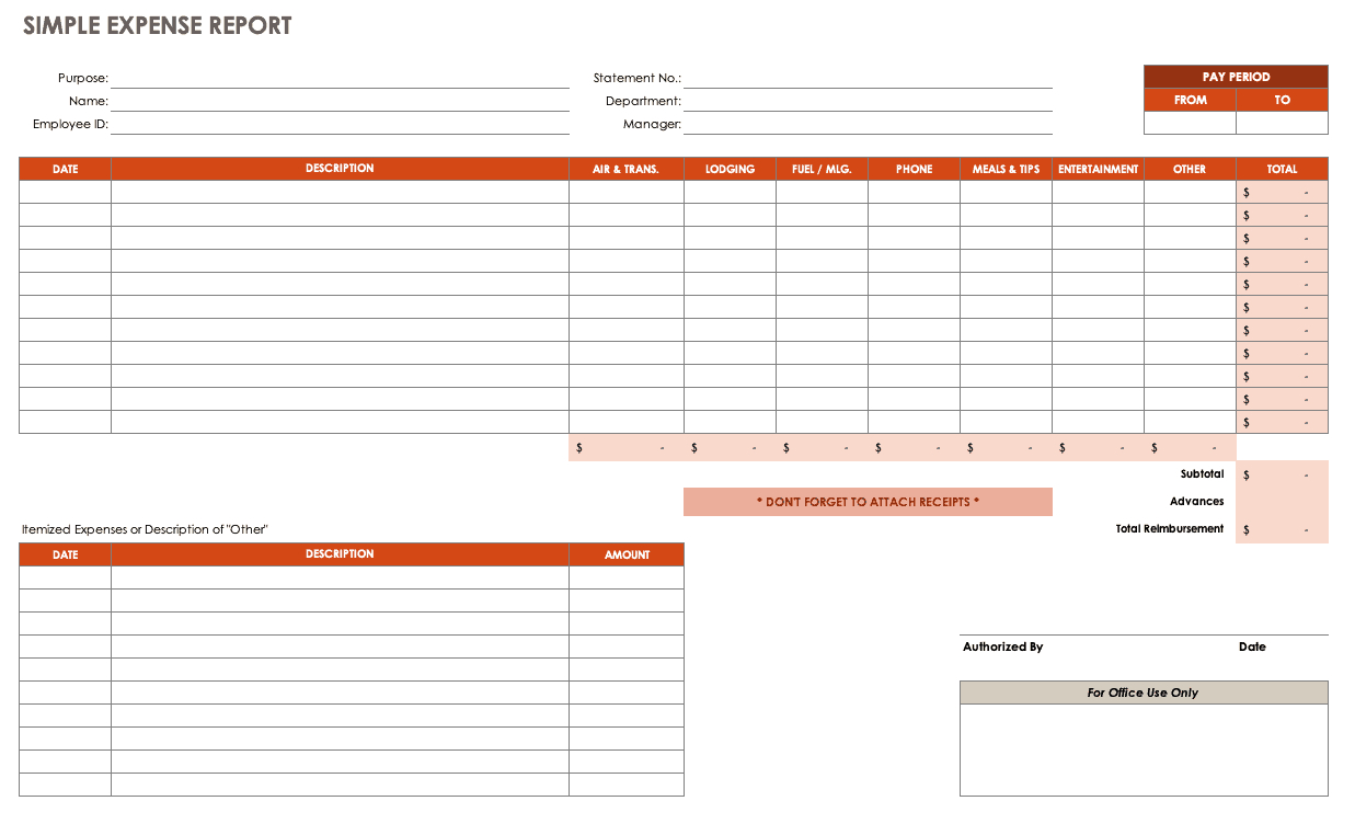 019 Monthly Expense Report Template Excel Free Download Throughout Daily Expense Report Template