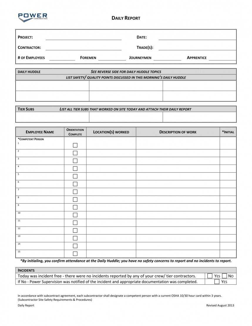 020 Construction Daily Report Forms Free Downloads Template In Daily Report Sheet Template