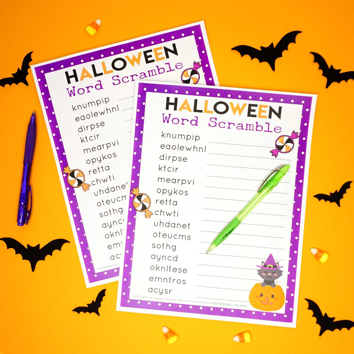 020 Halloween Word Scramble For Kids And Adults Template In Halloween Certificate Template