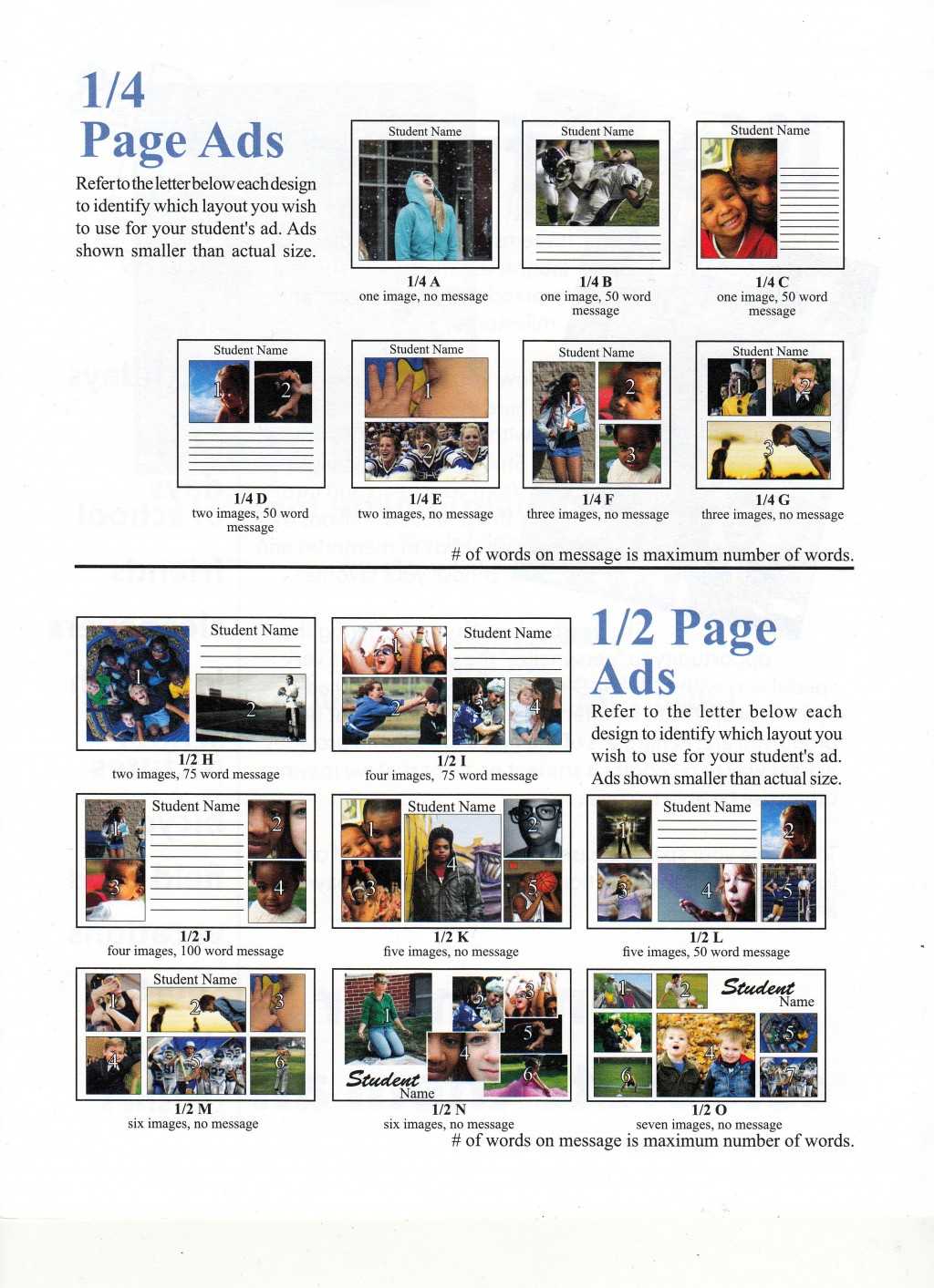 020 Yearbook Quarter Half Page Pda Layout Templates Template With Quarter Sheet Flyer Template Word