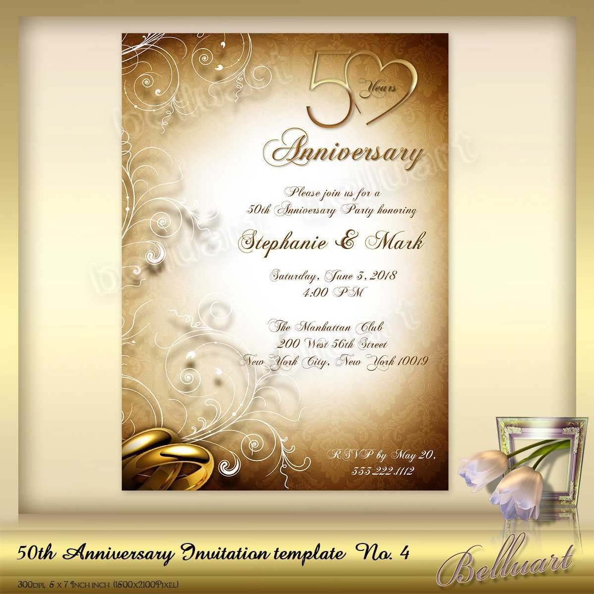 021 Template Ideas 50Th Wedding Anniversary Invitations For Anniversary Card Template Word