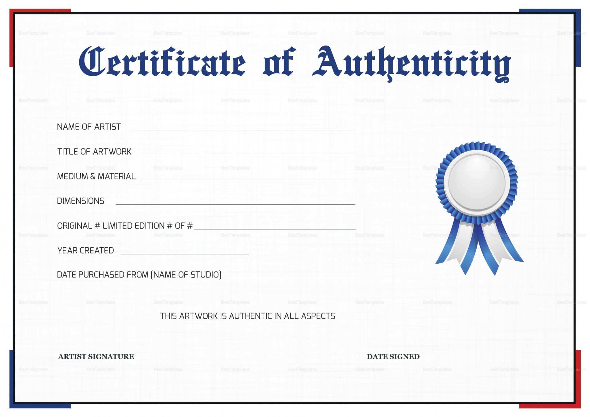 021 Template Ideas Certificate Of Authenticity Free Unique For Photography Certificate Of Authenticity Template