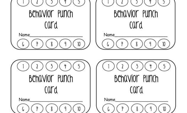 023 Template Ideas Behavior Punch Cards Pinterest Card with regard to Free Printable Punch Card Template