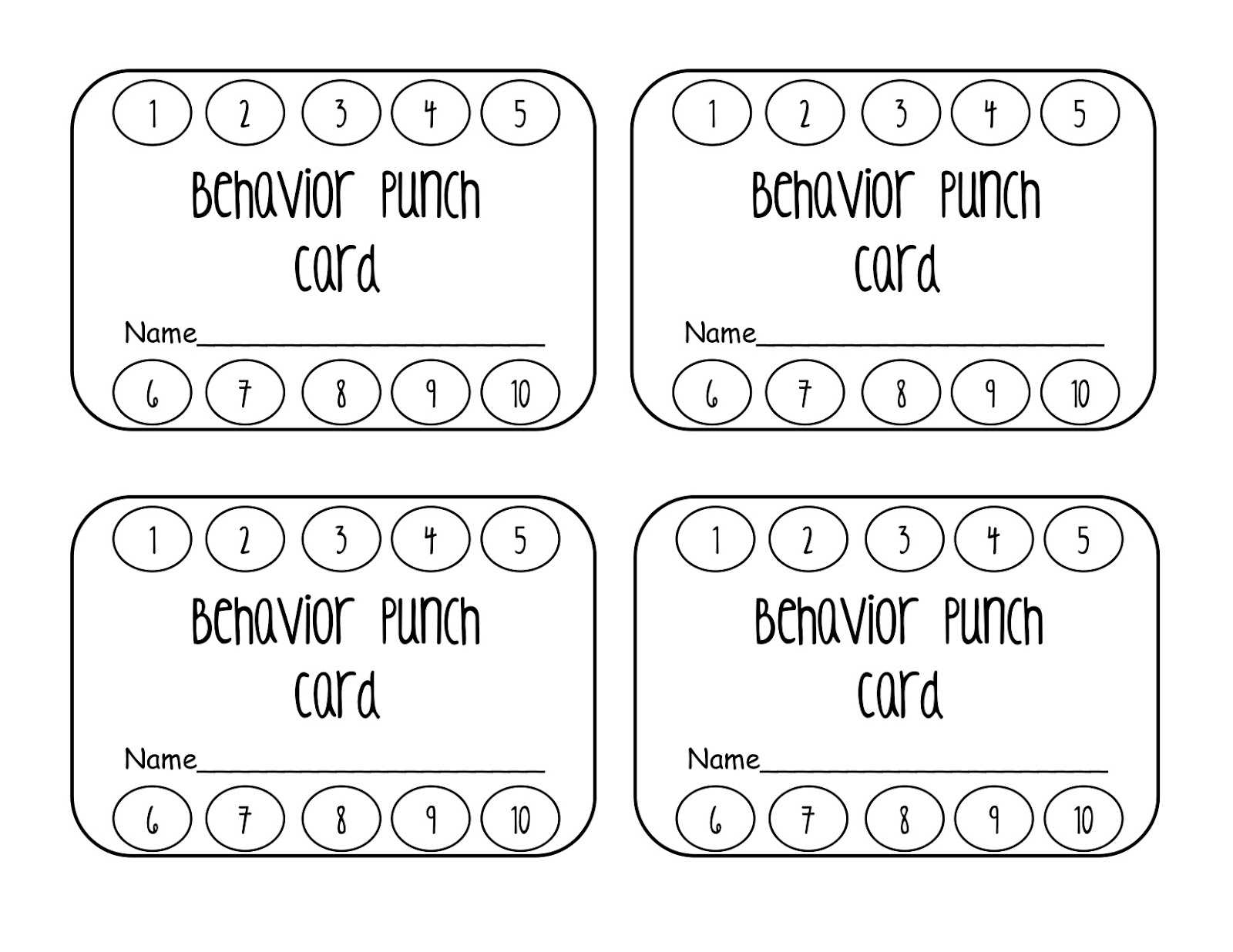 023 Template Ideas Behavior Punch Cards Pinterest Card With Regard To Free Printable Punch Card Template