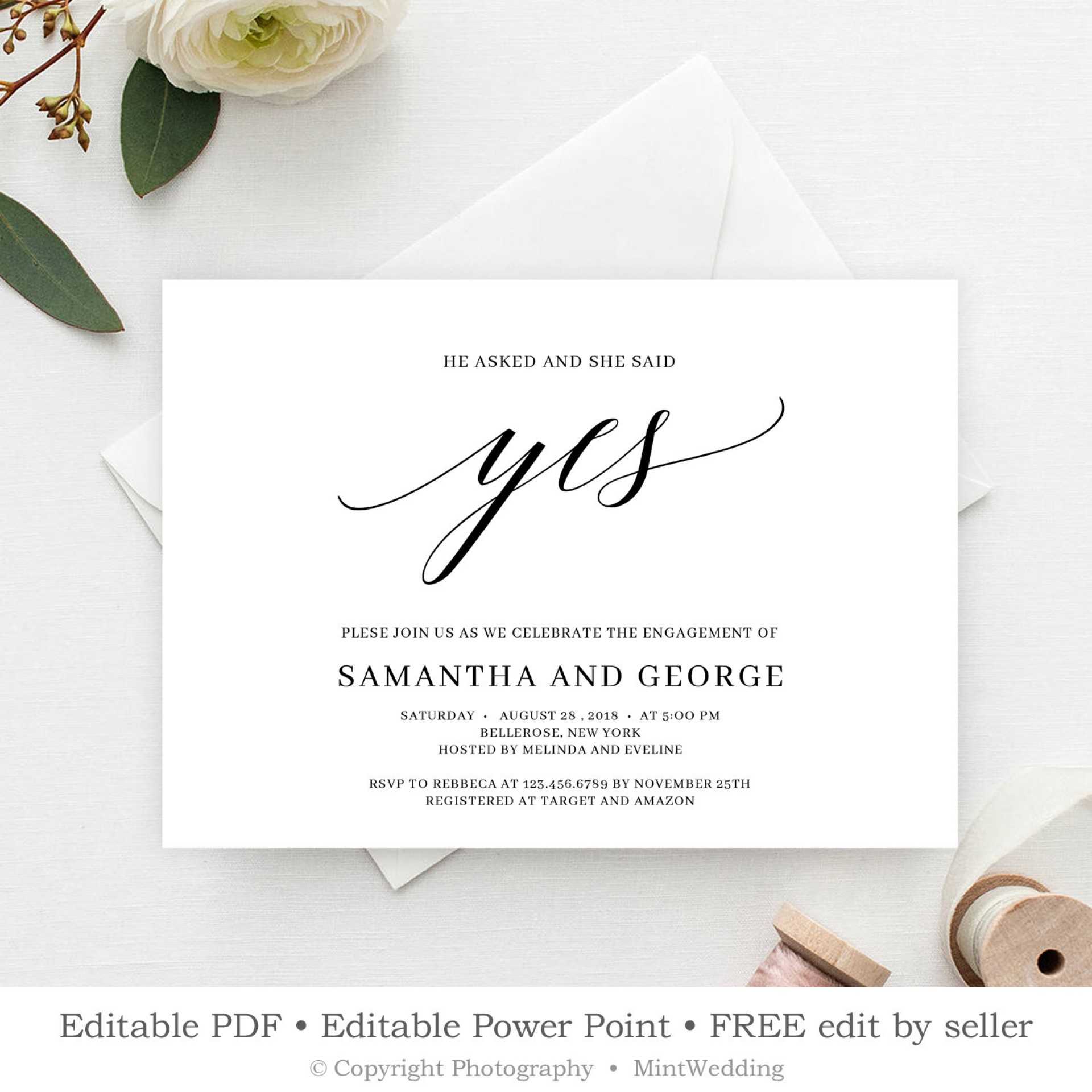 024 Engagement Party Invitation Template Ideas 50Pcs Pocket With Regard To Celebrate It Templates Place Cards