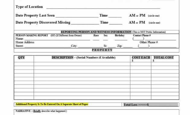 024 Police Report Template Ideas 1920X2486 Fantastic Blank with Police Report Template Pdf