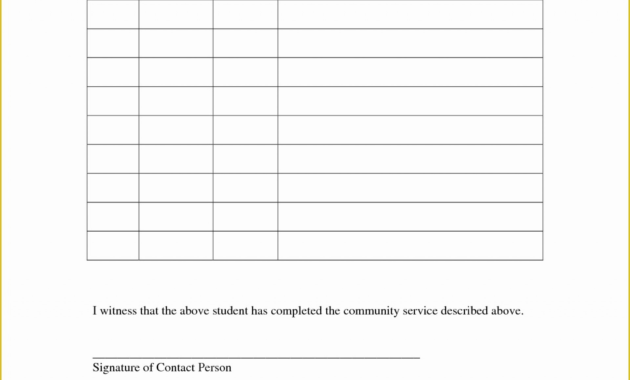 024 Volunteer Hours Form Template Application Unbelievable pertaining to Community Service Template Word