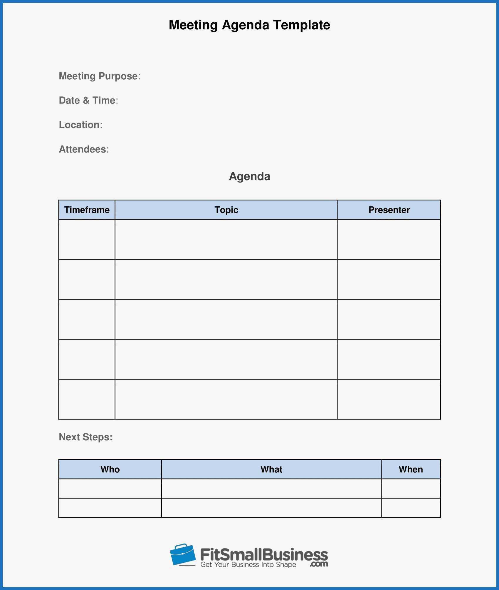 025 Free Meeting Agenda Template Word One On Templates For In Free Meeting Agenda Templates For Word