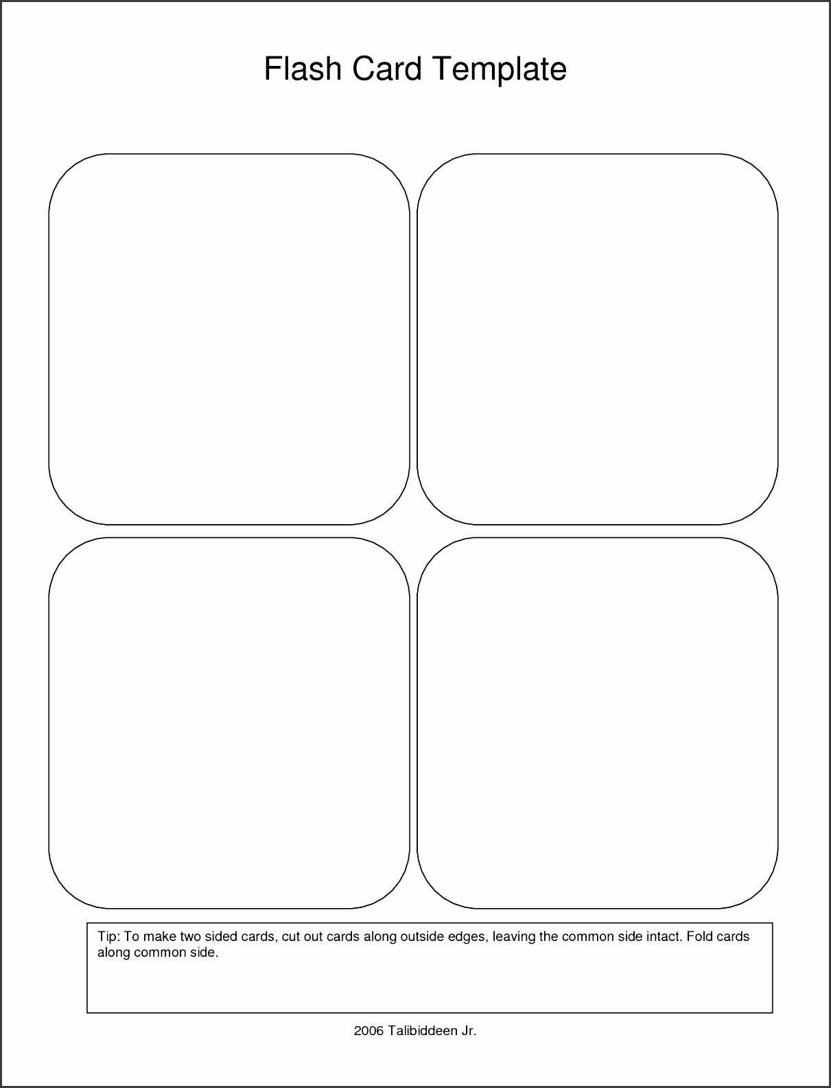 025 Printable Flash Card Template Free Sampletemplatess Top In Free Printable Blank Flash Cards Template