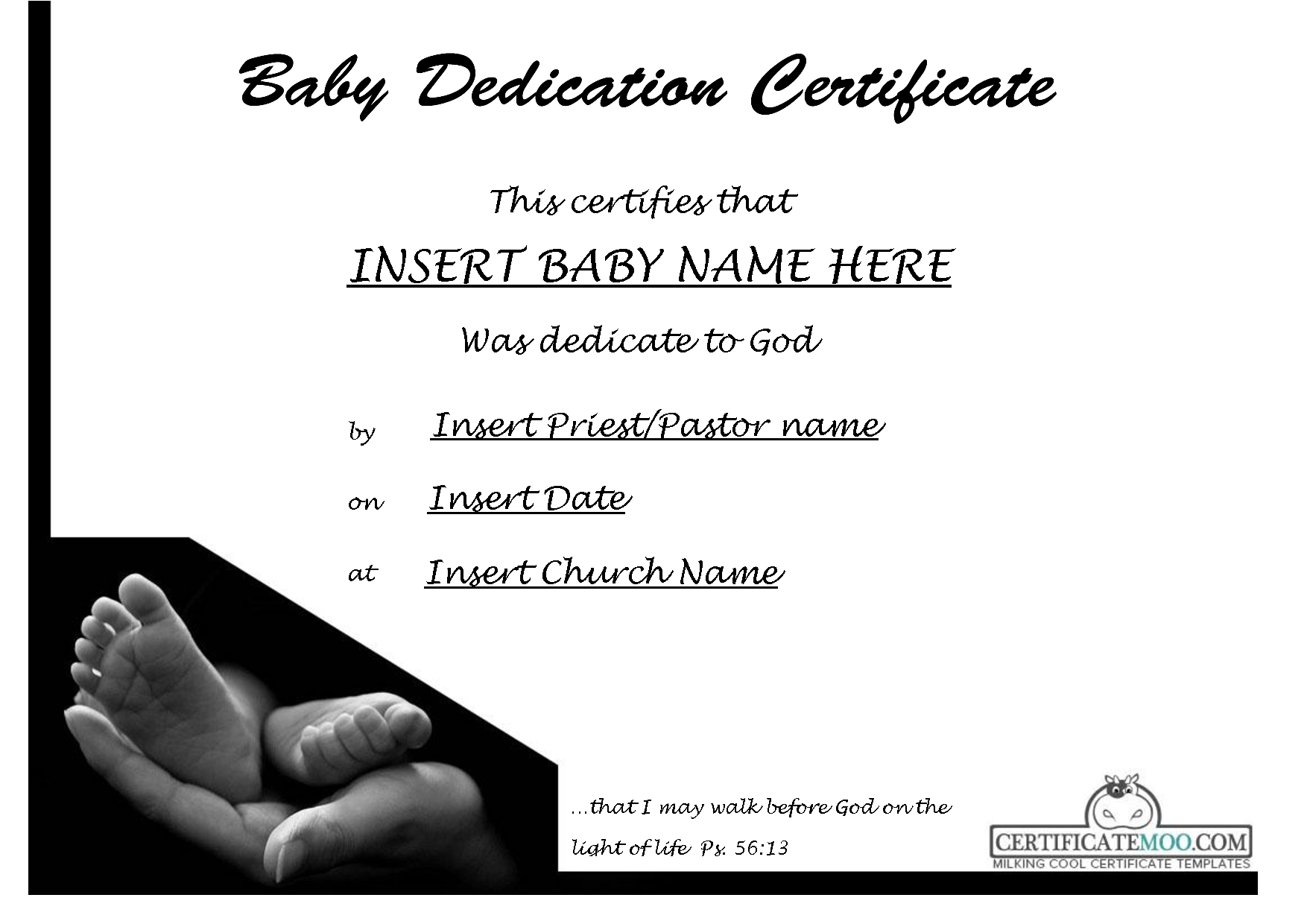 025 Template Ideas Baby Dedication Certificate Wonderful Regarding Baby Christening Certificate Template