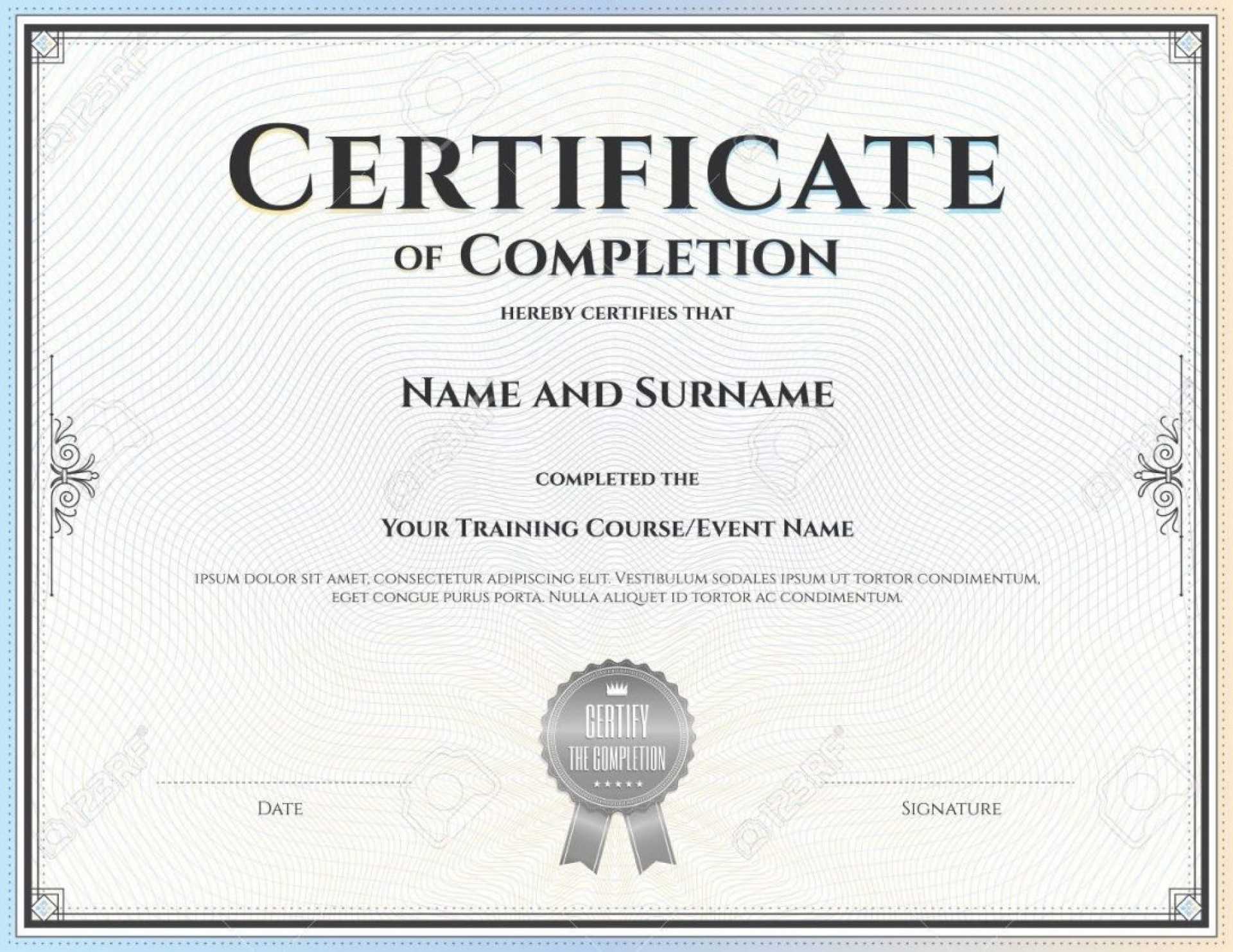 025 Template Ideas Free Certificate Of Completion Surprising Inside Certificate Of Completion Template Word