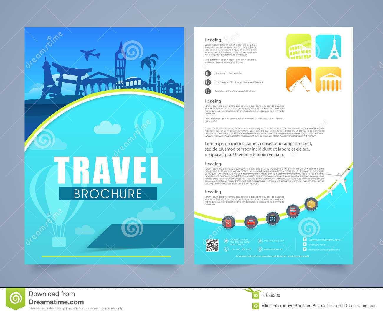 025 Template Ideas Travel Brochure Flyer Design Two Page In Travel And Tourism Brochure Templates Free