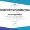 026 Course Completion Certificate Template Training Free Within Class Completion Certificate Template
