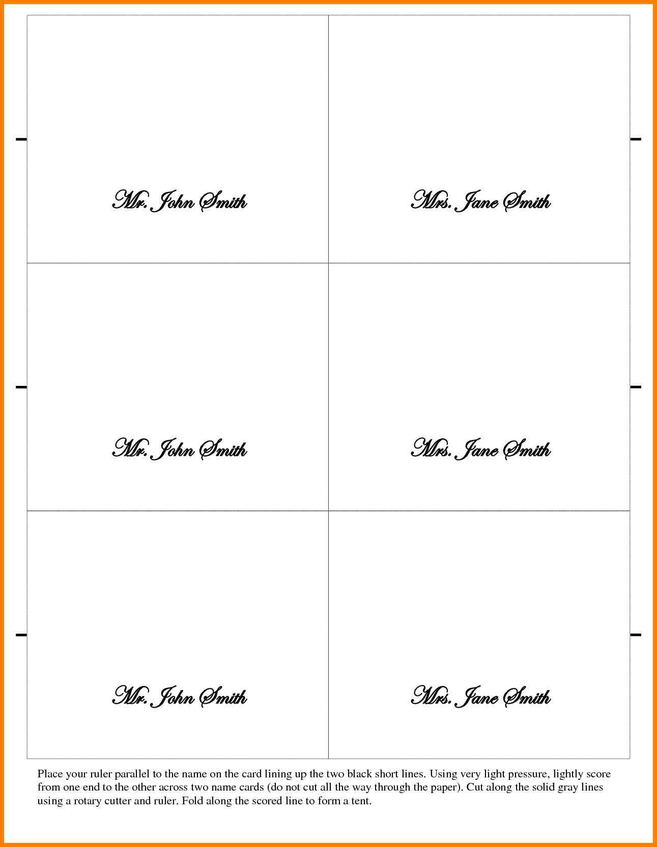 026 Place Cards Template Word Ideas Table Card Tent New Regarding Name Tent Card Template Word