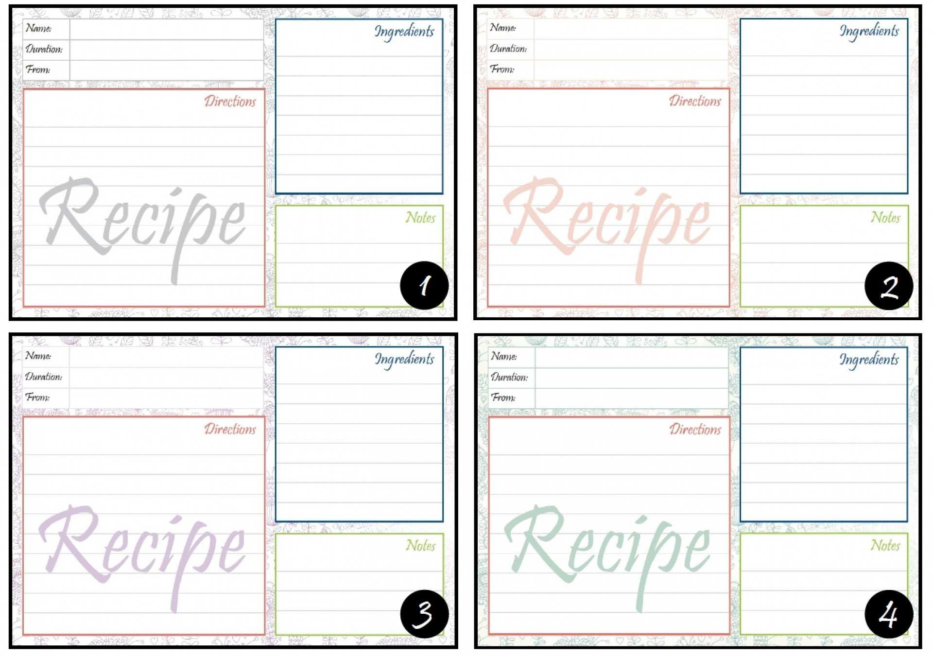 026 Template Ideas Recipe Card For Word Format Cookbook Throughout Recipe Card Design Template