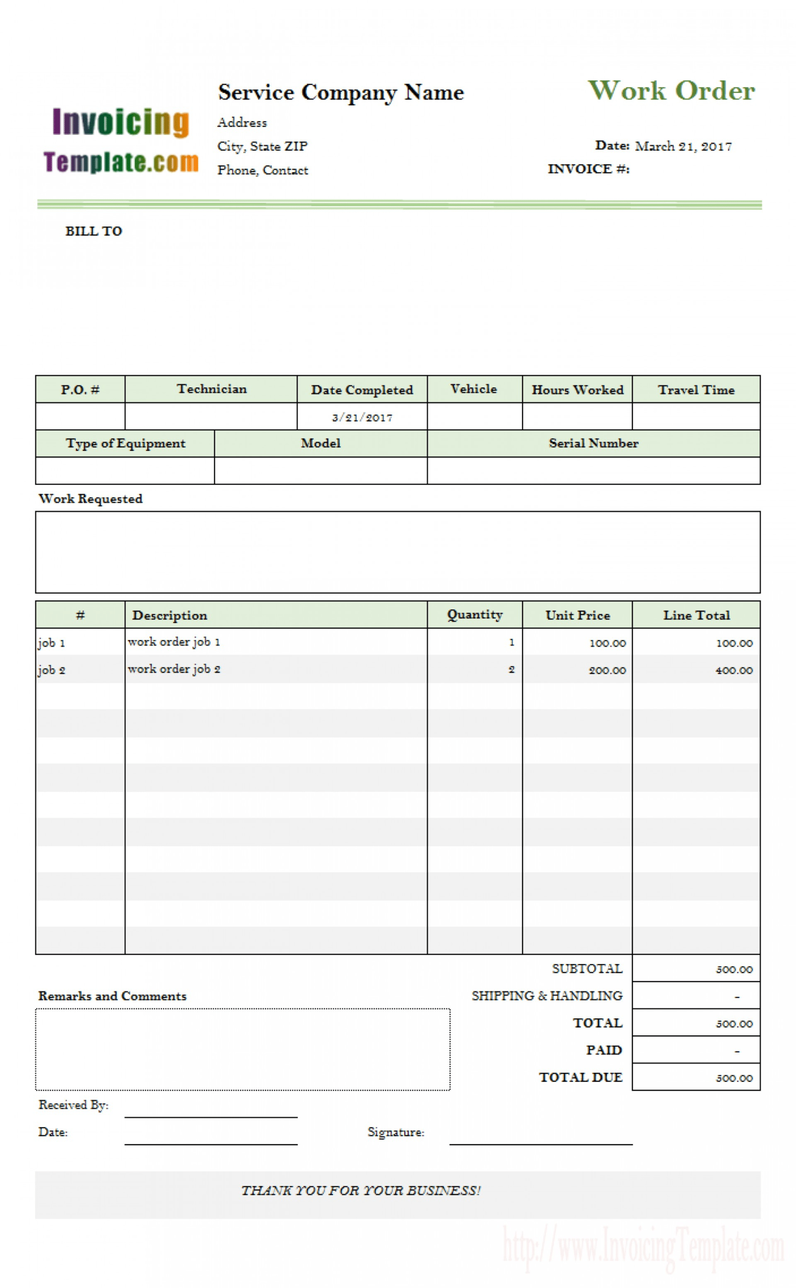 027 Maintenance Work Order Template Excel New Job Card Regarding Job Card Template Mechanic