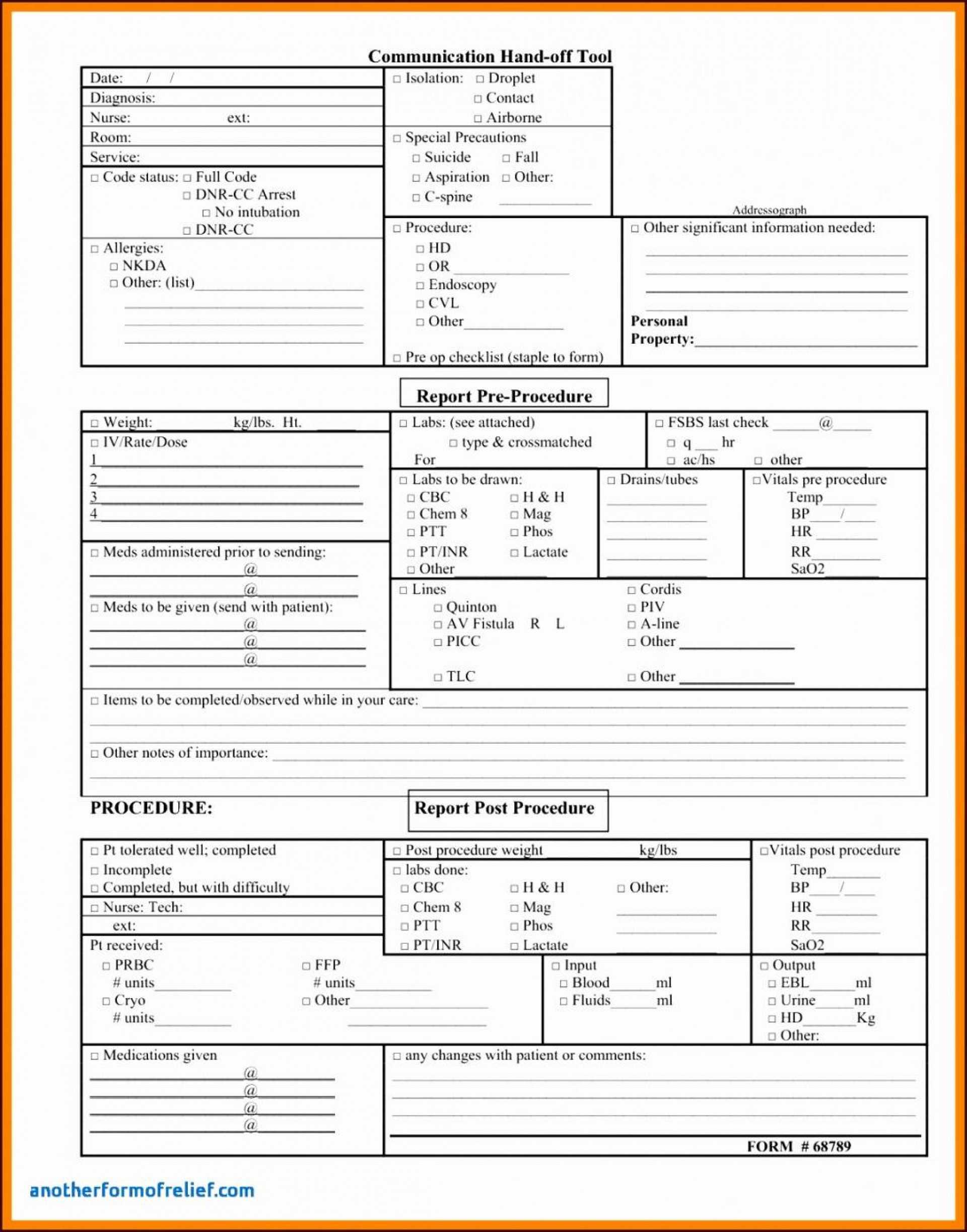 027 Page 1 Nursing Shift Report Template Unforgettable Ideas Intended For Nursing Handoff Report Template