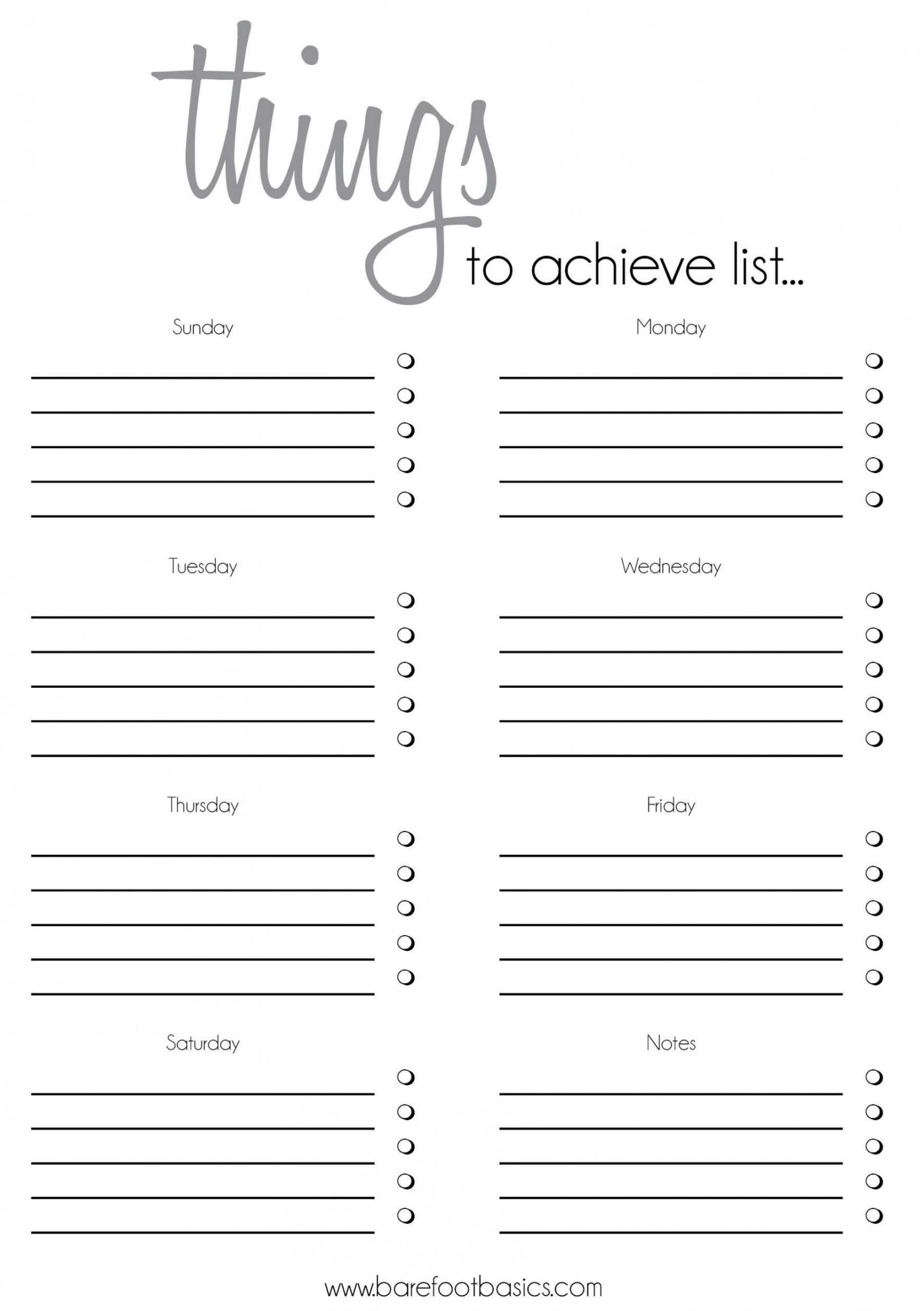 027 Printable Notes And To Do List Template Designs In Blank To Do List Template