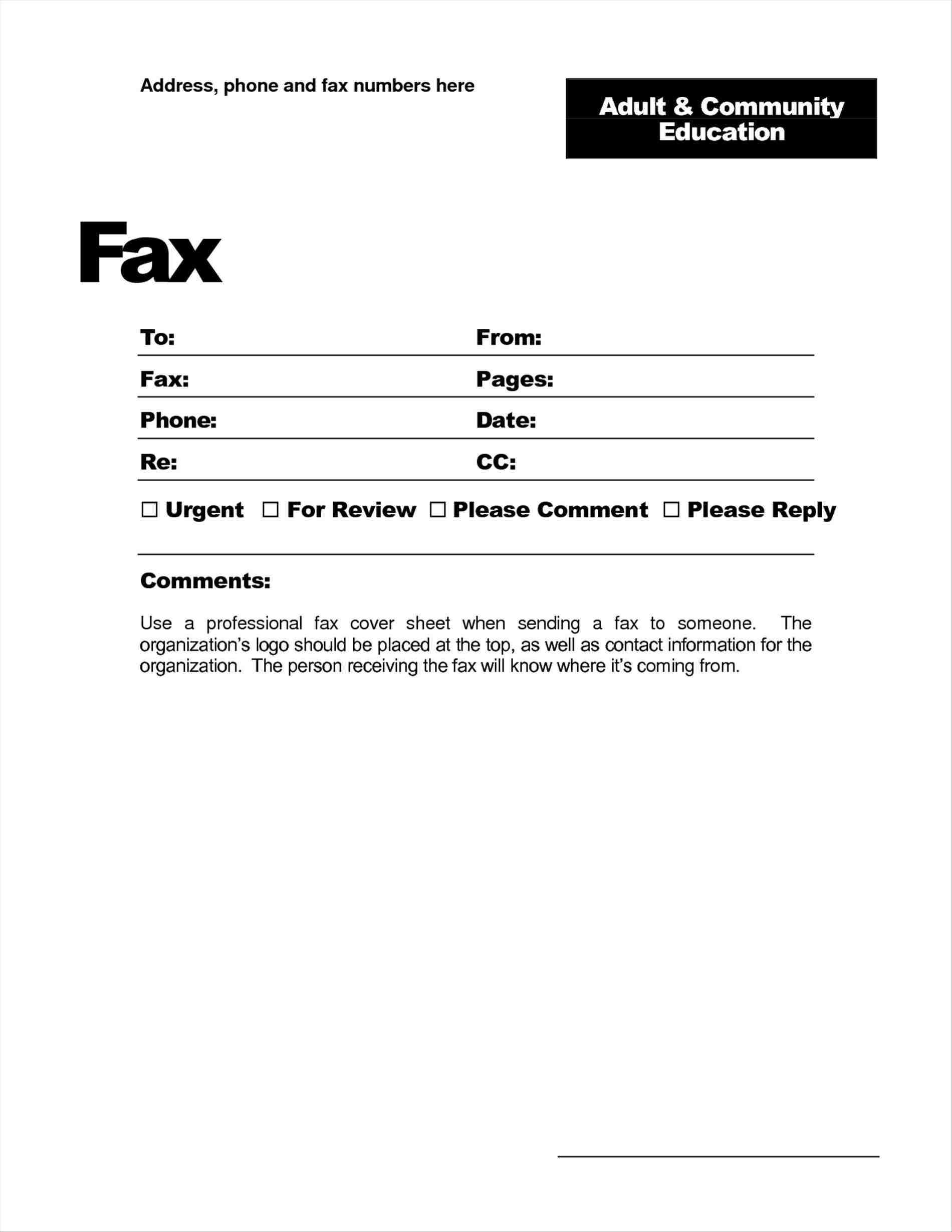 028 Basic Fax Cover Sheet Template Free Printable Example With Fax Cover Sheet Template Word 2010