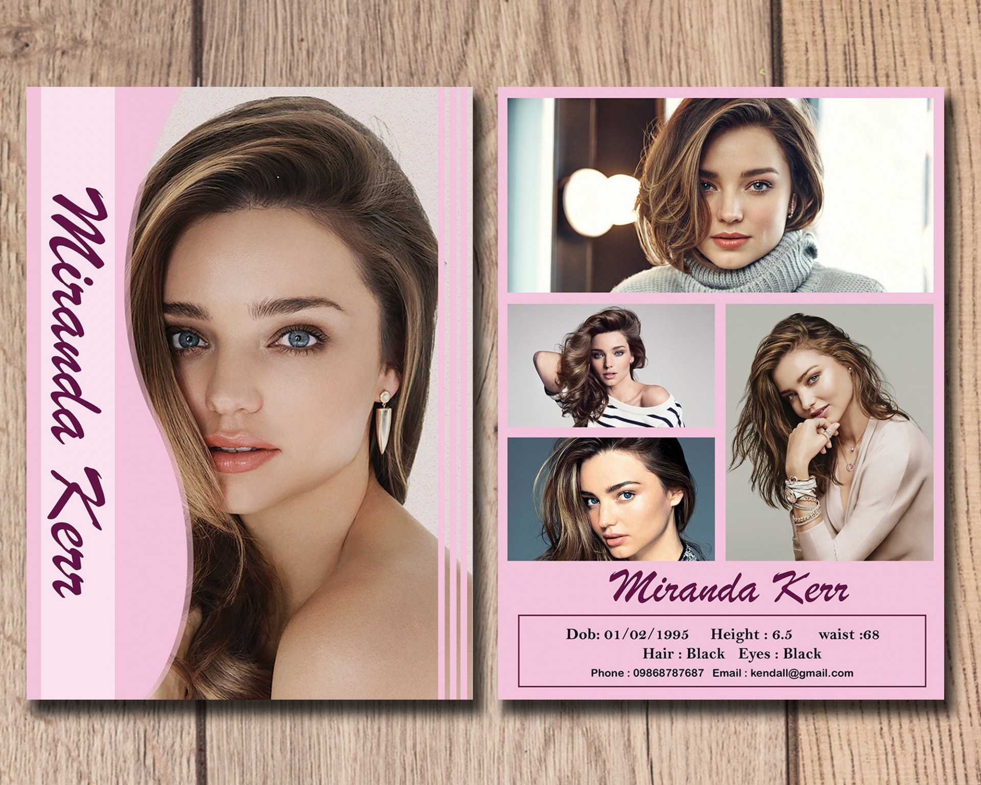 028 Model Comp Card Template Ideas Outstanding Photoshop Psd Inside Free Model Comp Card Template Psd