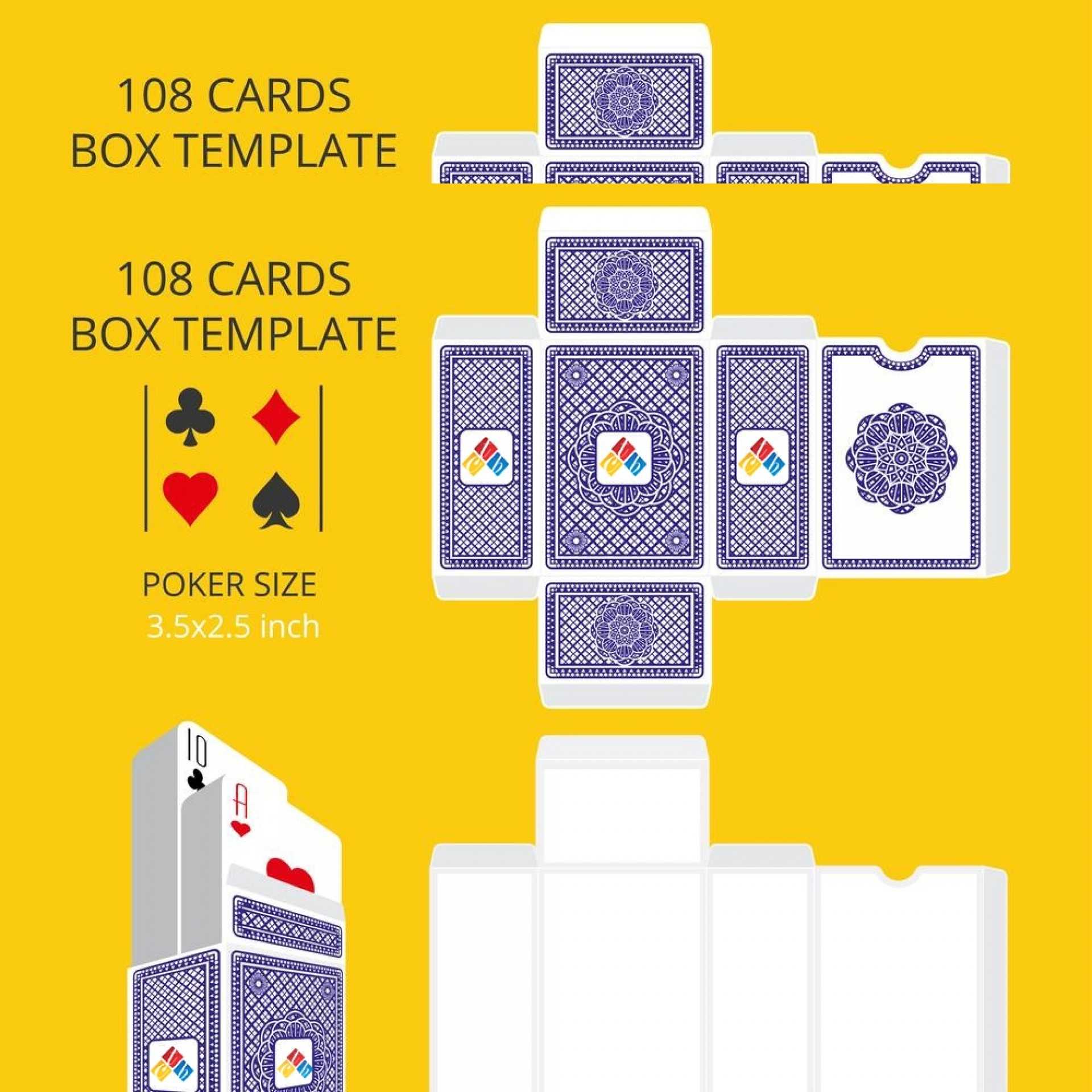 028 Stock Vector Poker Card Size Tuck Box Template In Playing Card Design Template