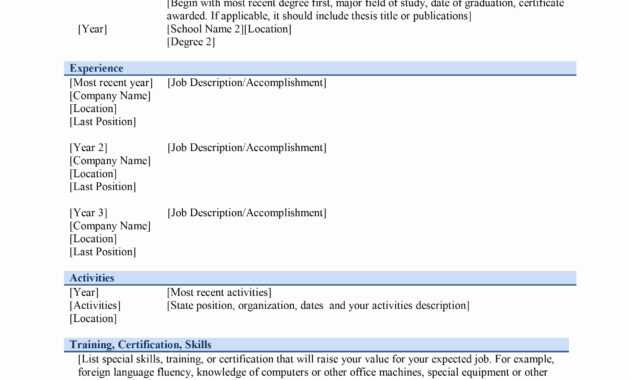 029 Chronological Resume Template Microsoft Word Tjfs intended for Free Basic Resume Templates Microsoft Word