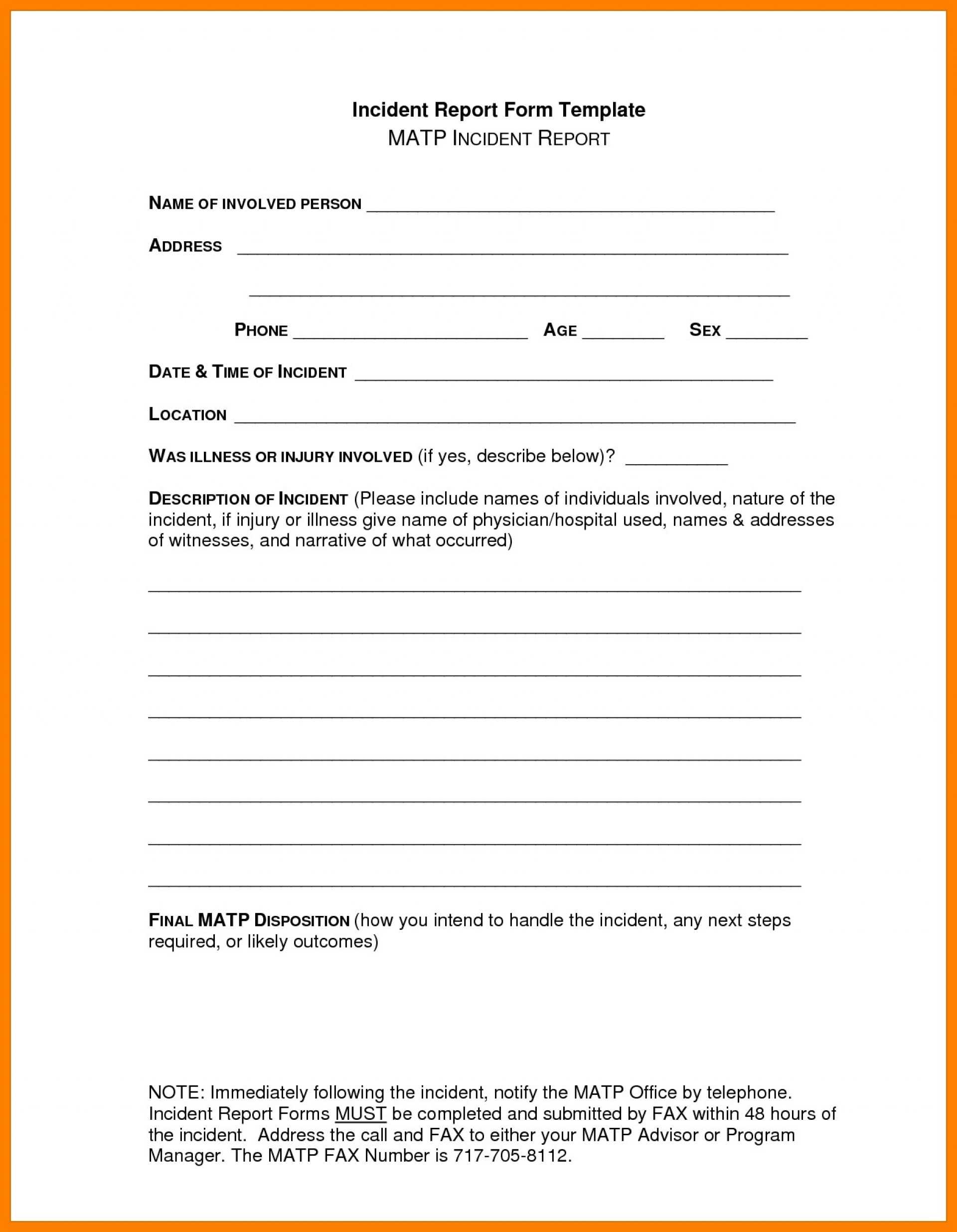 029 Template Ideas Incident Report Form Word Equipment In Customer Incident Report Form Template